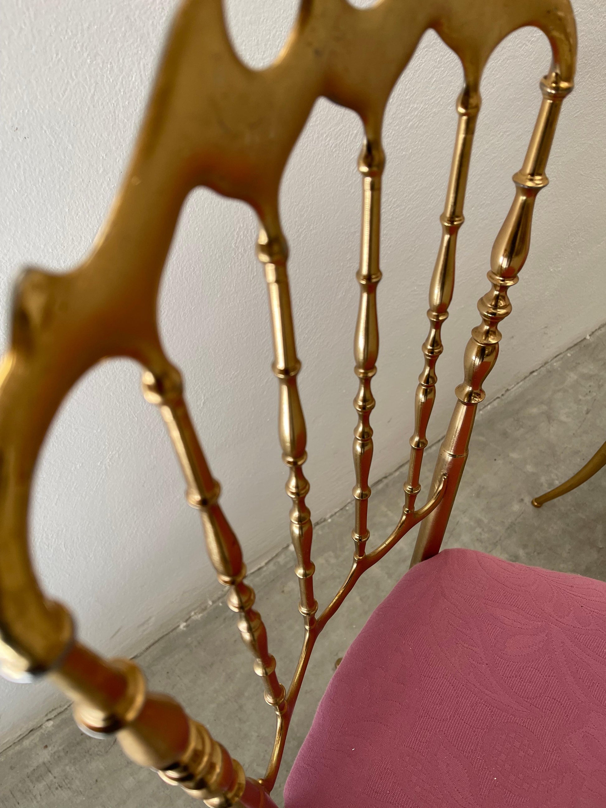 Coppia sedie Italian large Chiavari Brass ottone Dorado