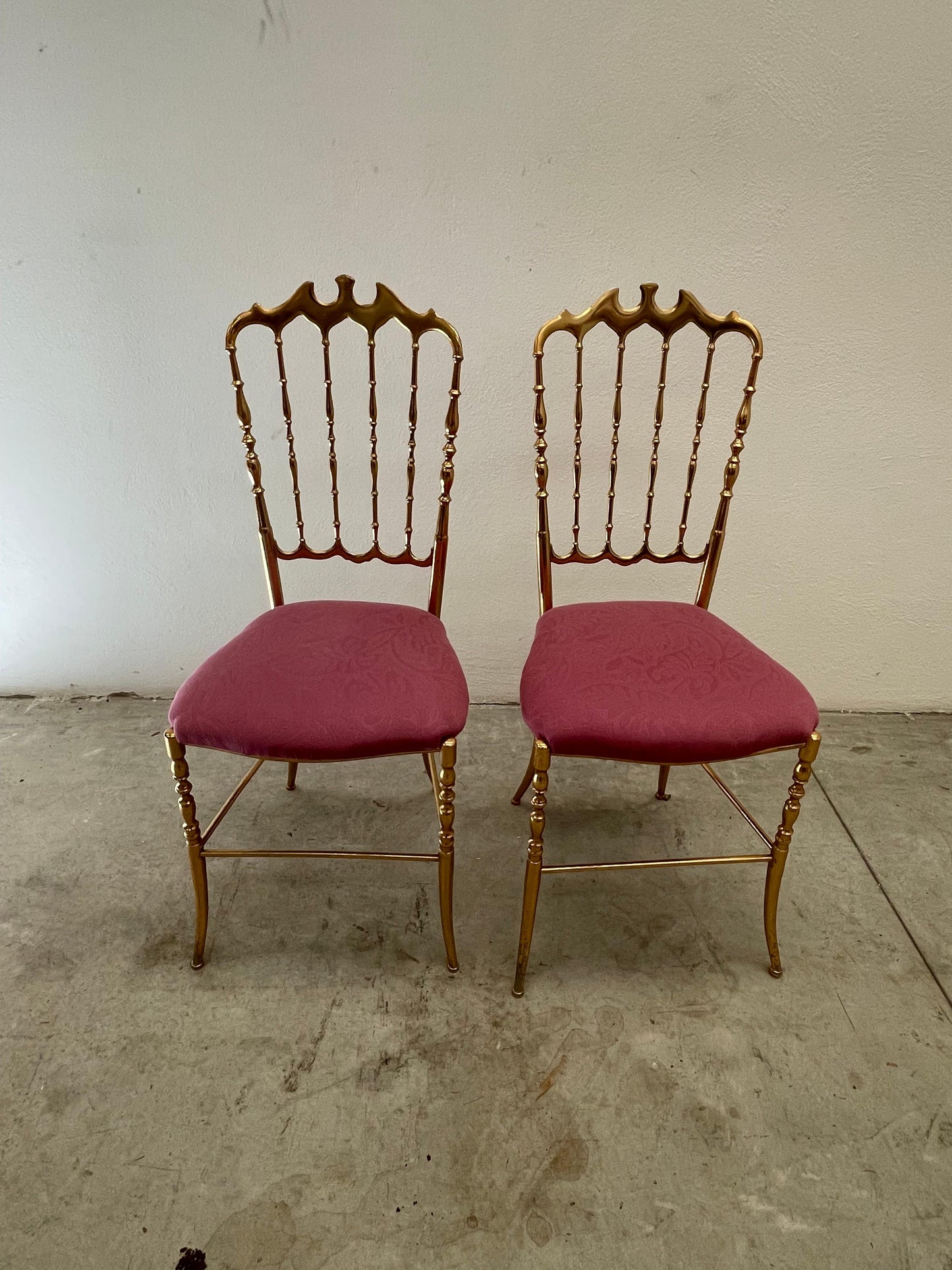 Coppia sedie Italian large Chiavari Brass ottone Dorado