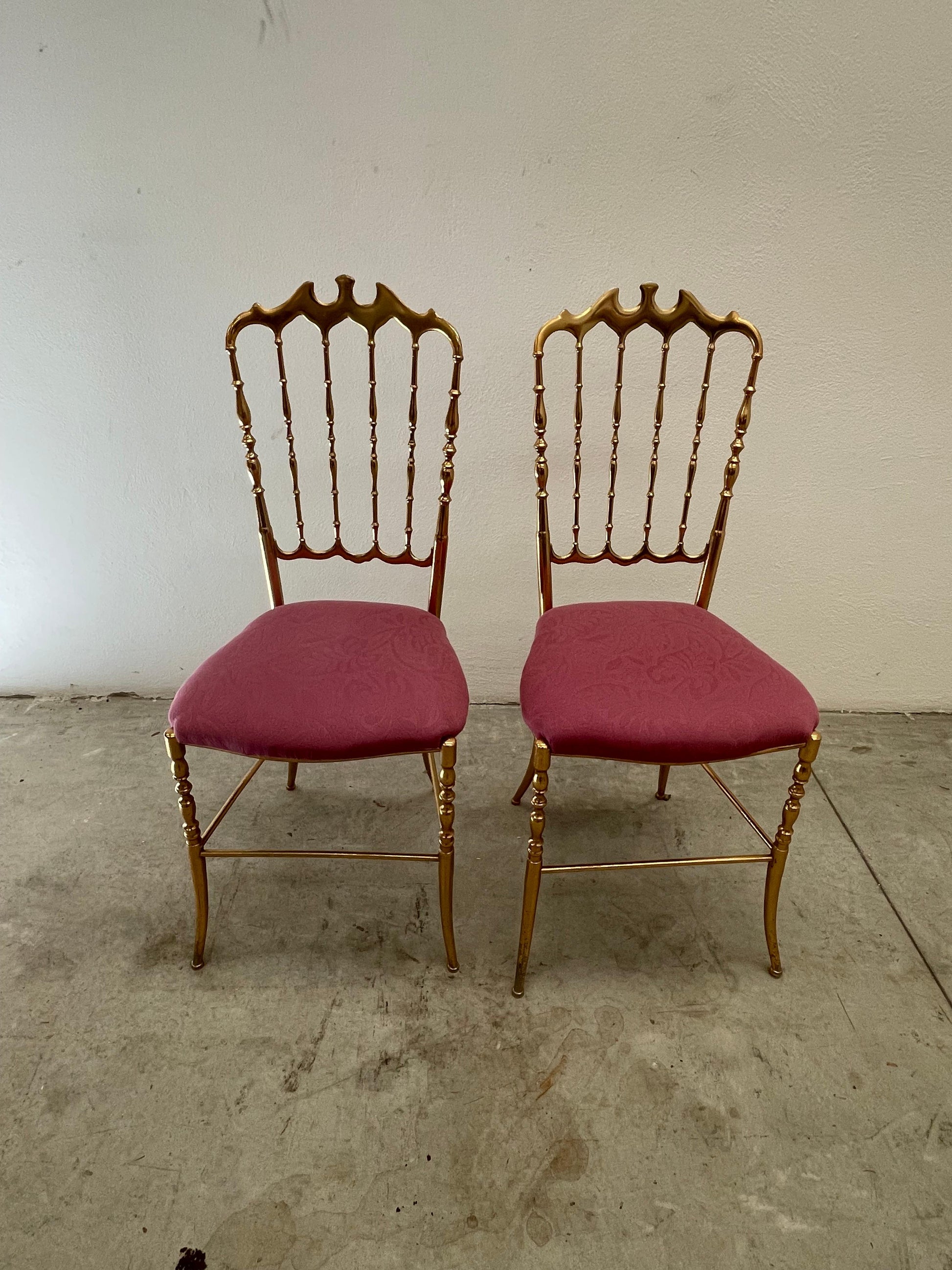 Coppia sedie Italian large Chiavari Brass ottone Dorado