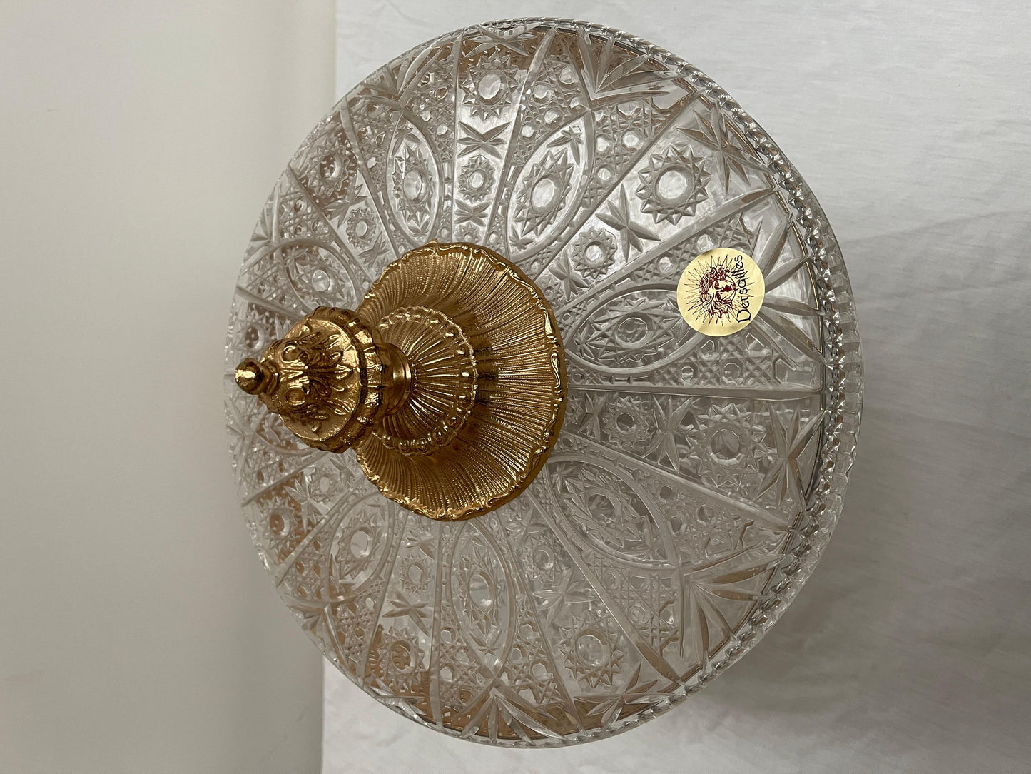 Centrotavola italiano di lusso in cristallo e bronzo dorato stile parigi anni'90