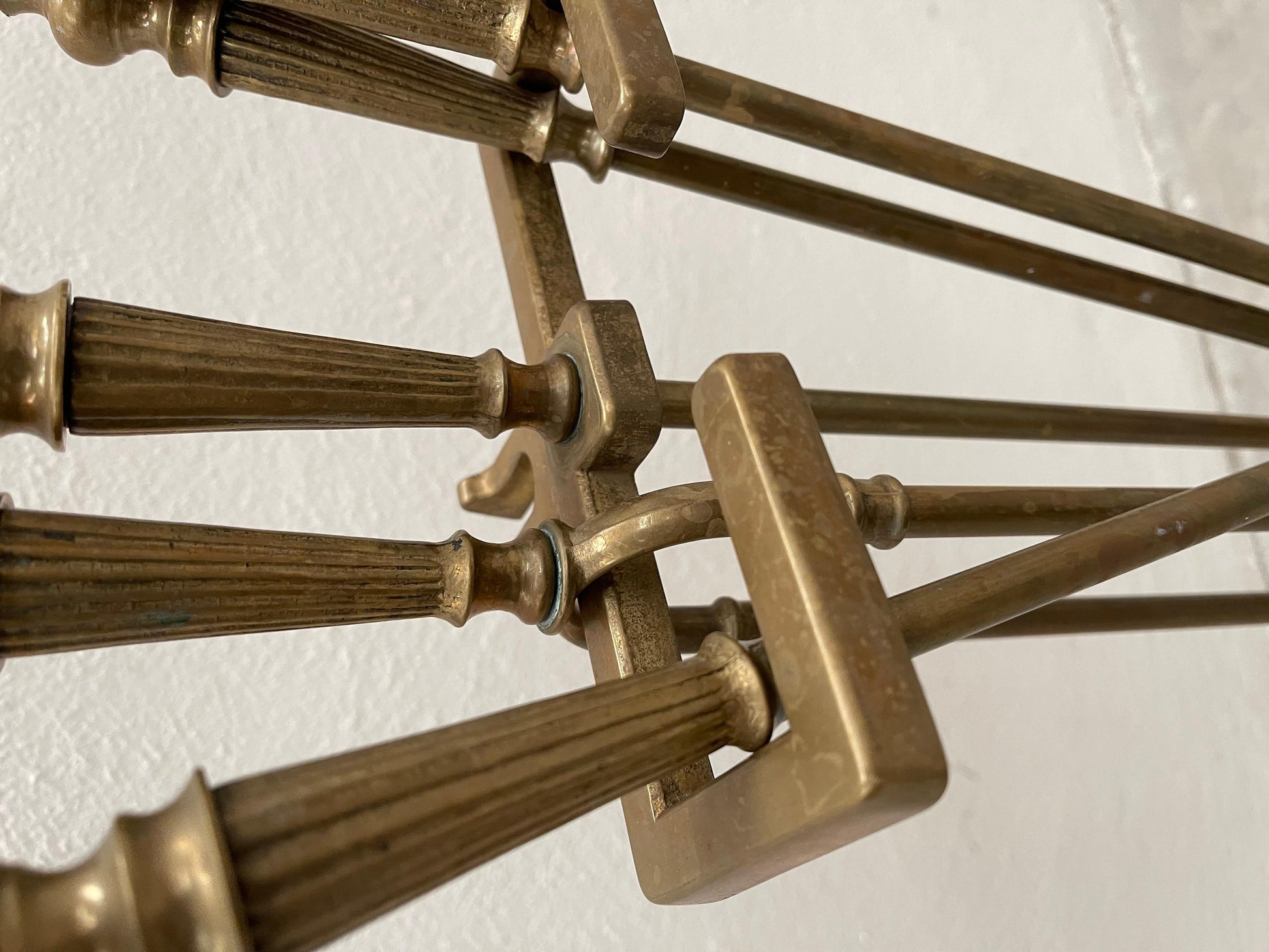 Attrezzi da camino vintage ottone