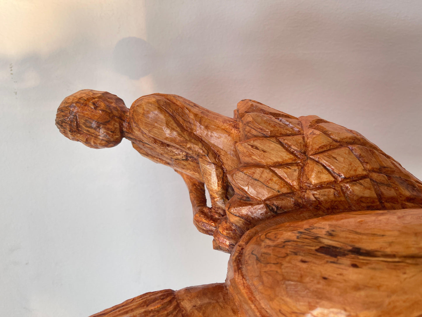 Antica scultura di coppia africana scolpita a mano anni '40