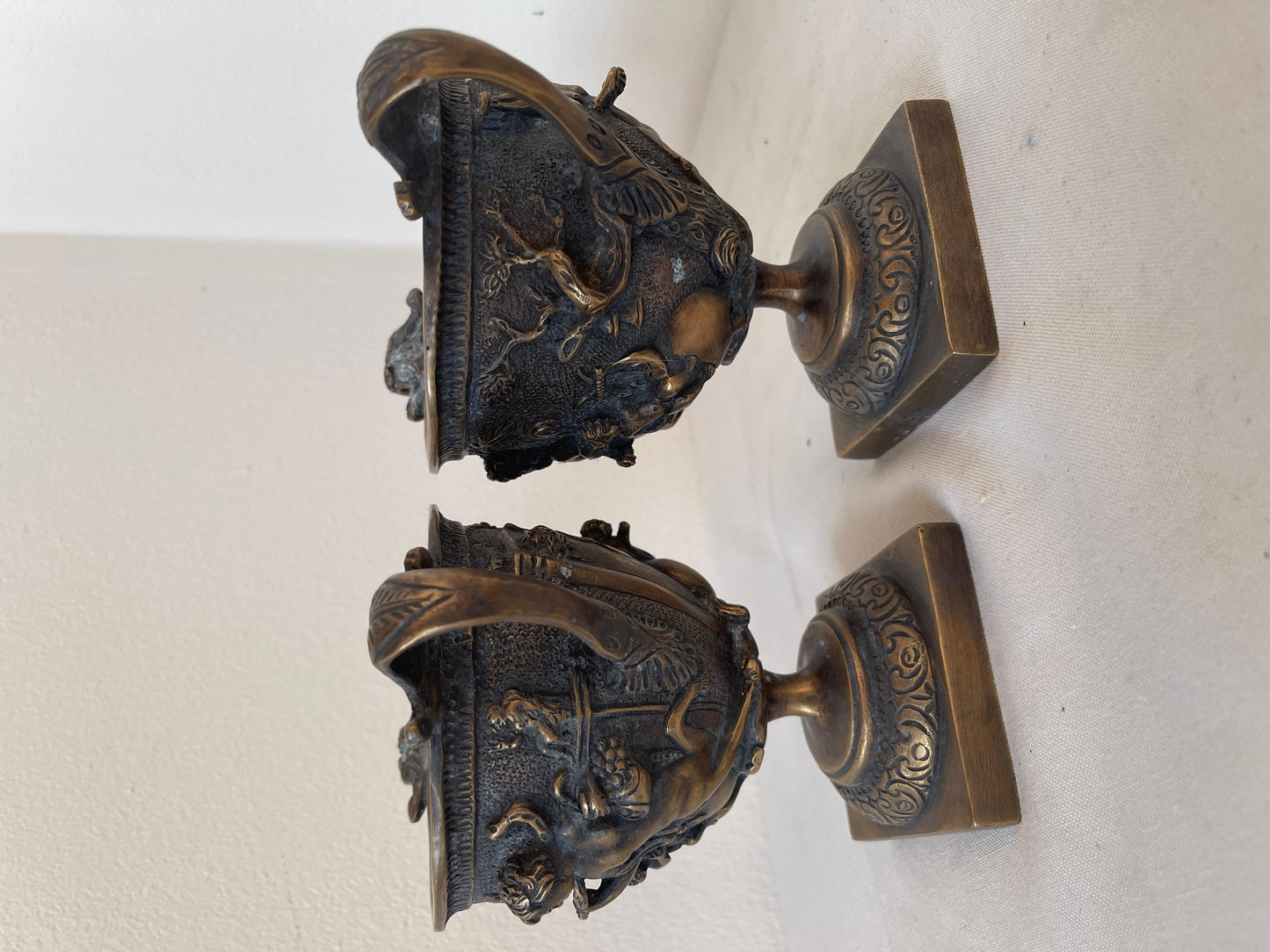 Antica Coppia di cassolette in bronzo del XIX secolo italian