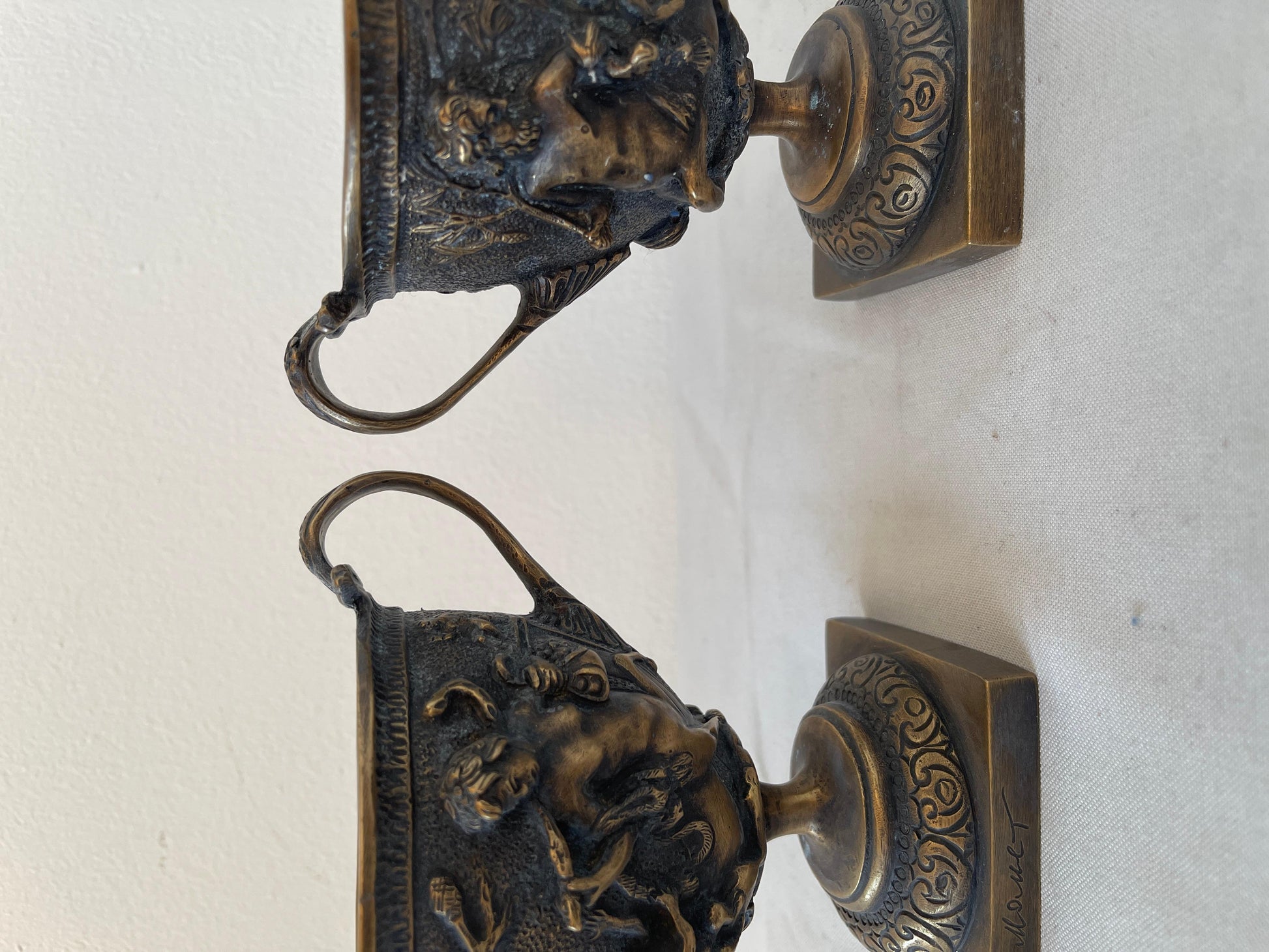 Antica Coppia di cassolette in bronzo del XIX secolo italian