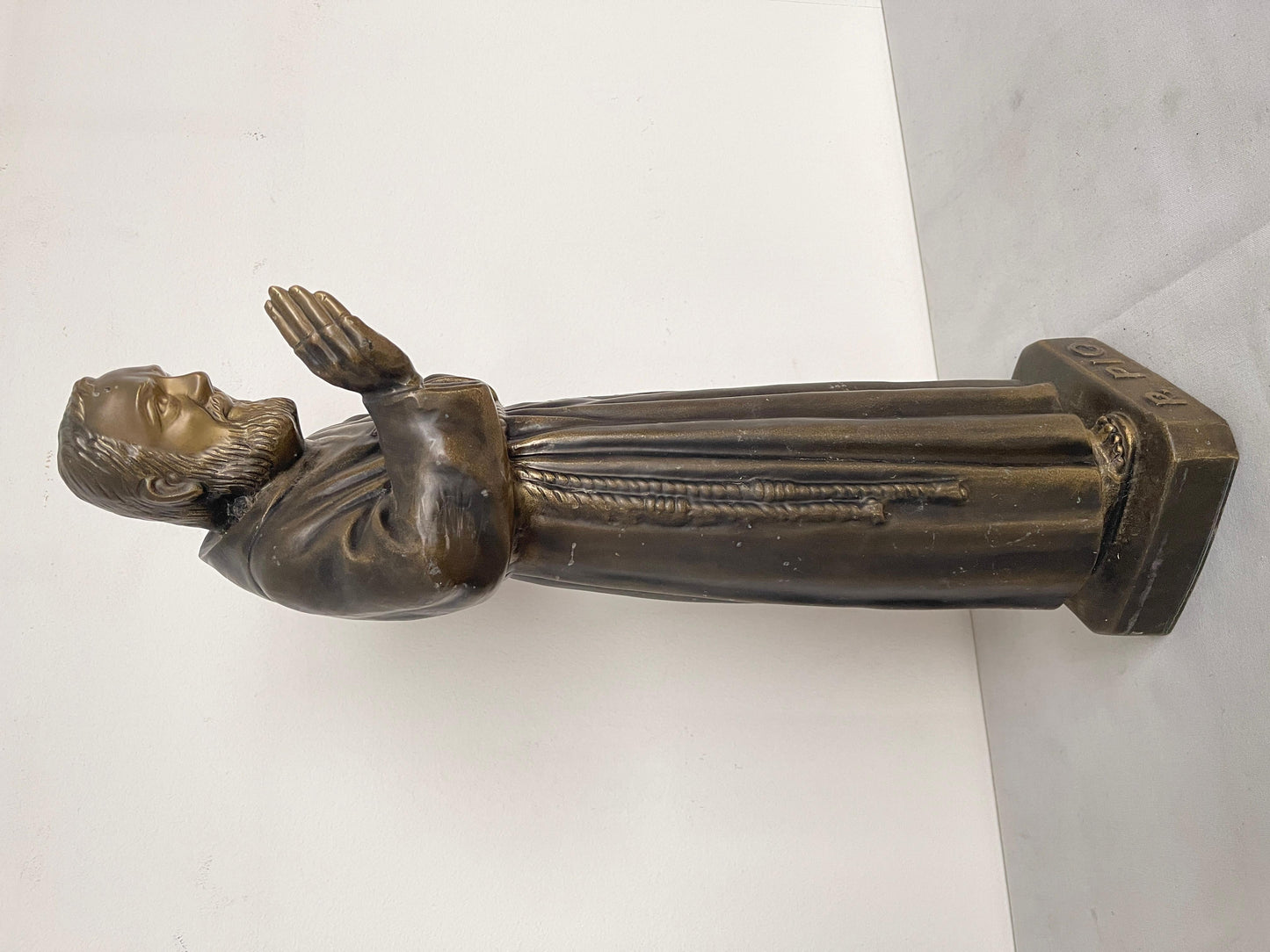 Statua Padre Pio Benedicente in BRONZO XX secolo italian