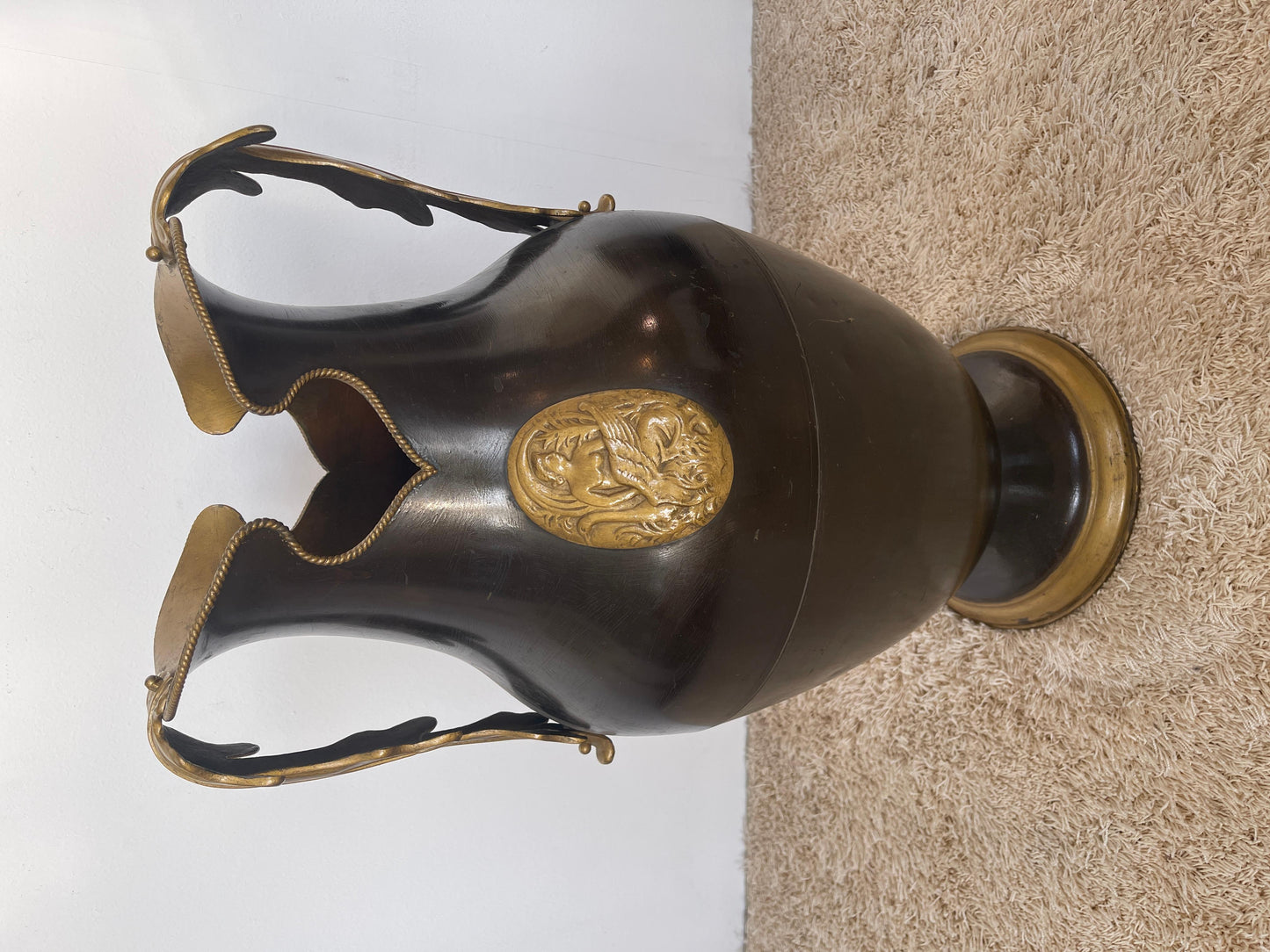 Portaombrelli italiano in ottone stille classico anni '90