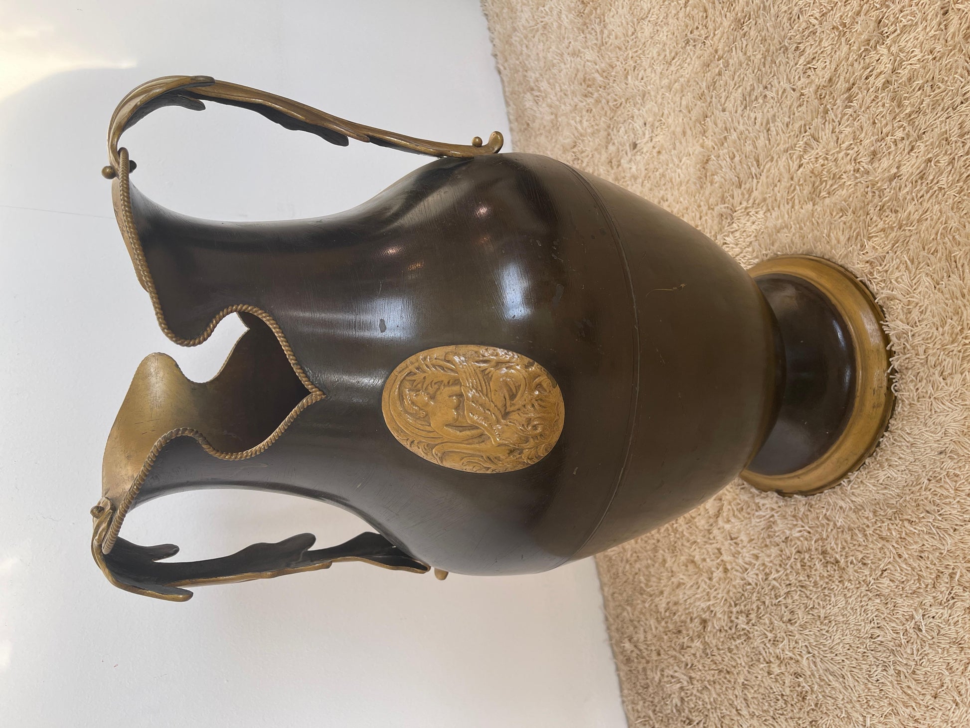 Portaombrelli italiano in ottone stille classico anni '90