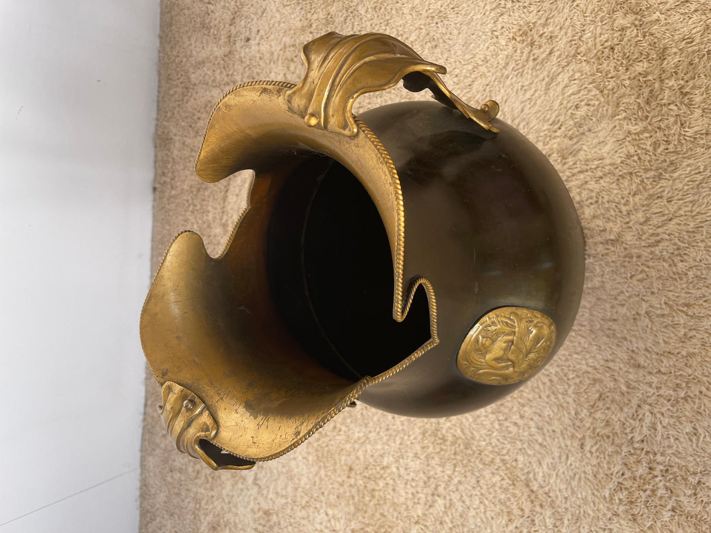 Portaombrelli italiano in ottone stille classico anni '90