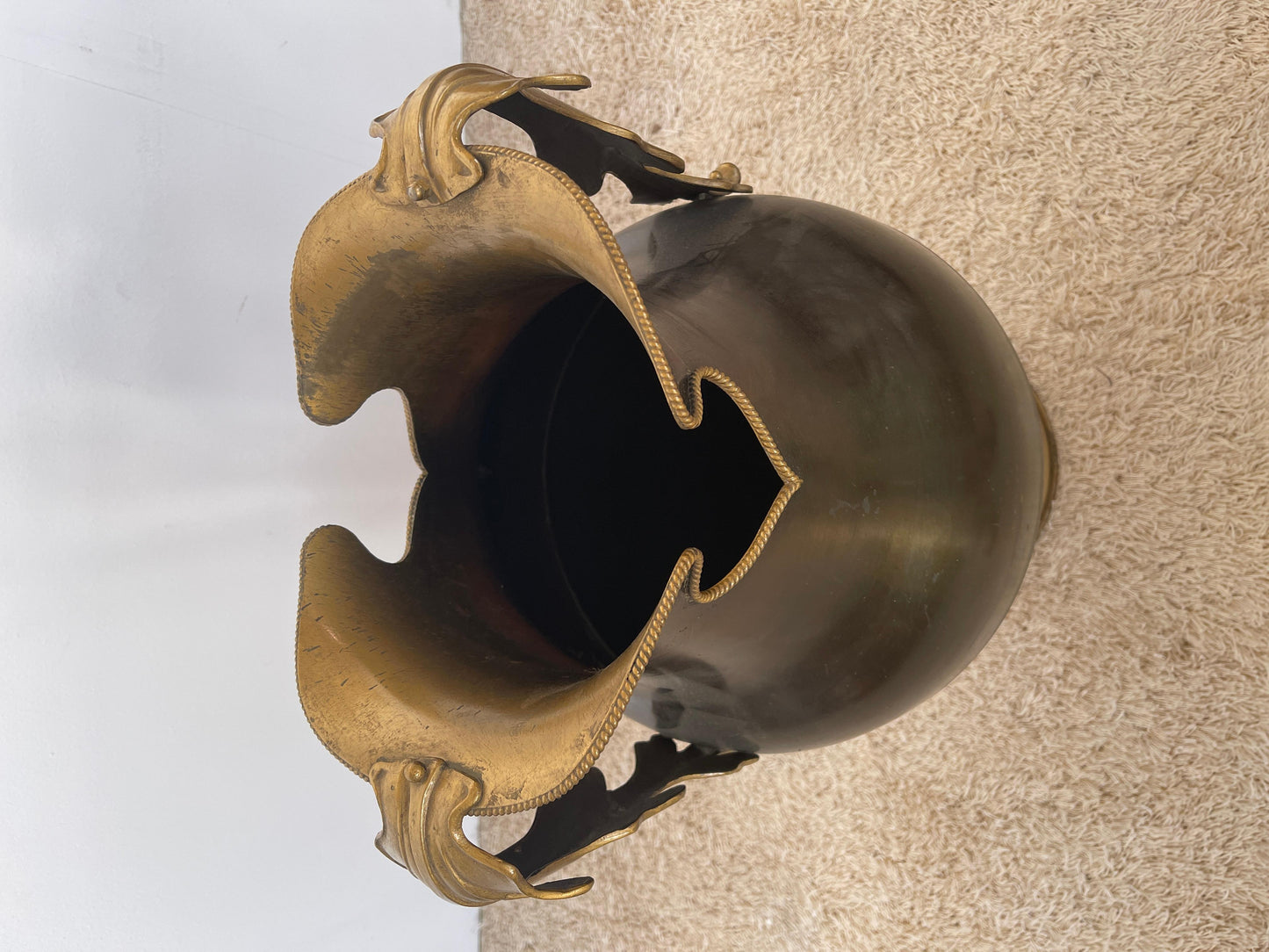 Portaombrelli italiano in ottone stille classico anni '90