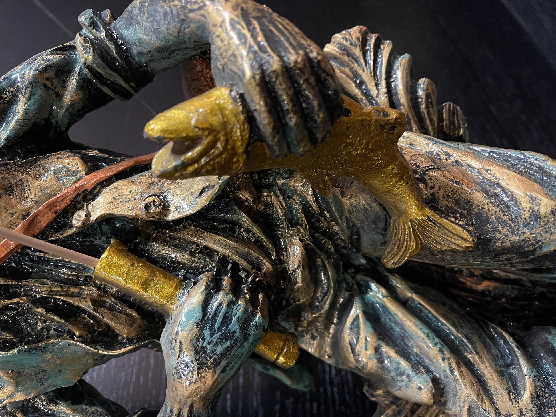 Scultura Peschatore vintage