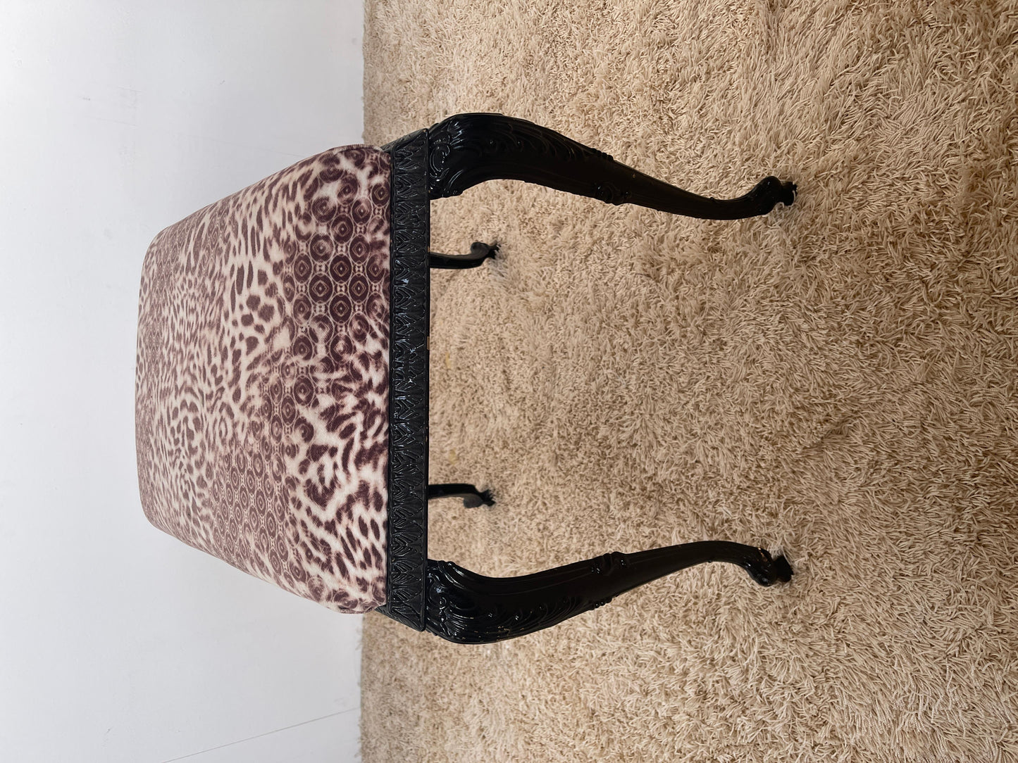 Sgabello in bronzo laccata nero italiano vintage secolo XX