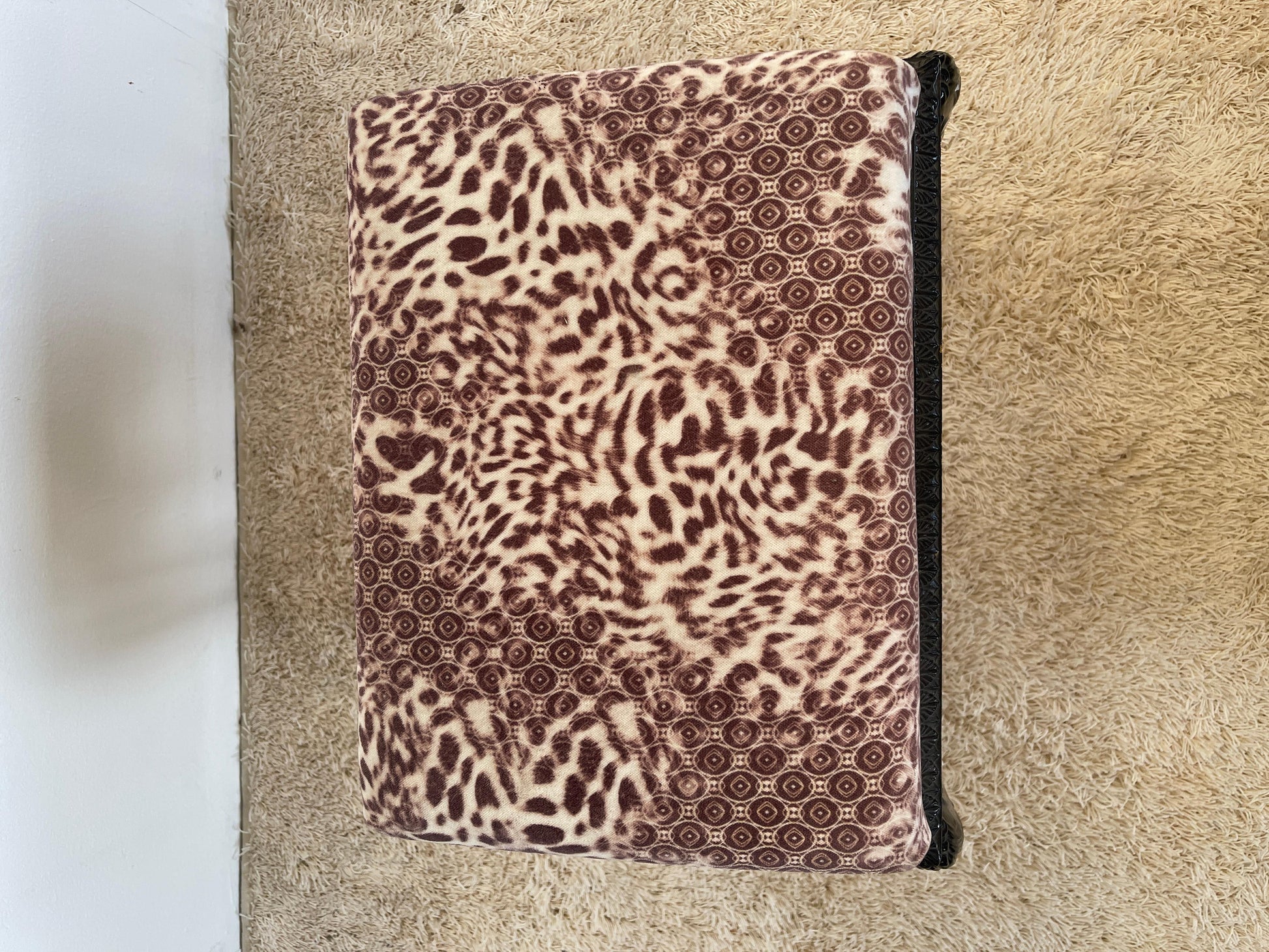 Sgabello in bronzo laccata nero italiano vintage secolo XX