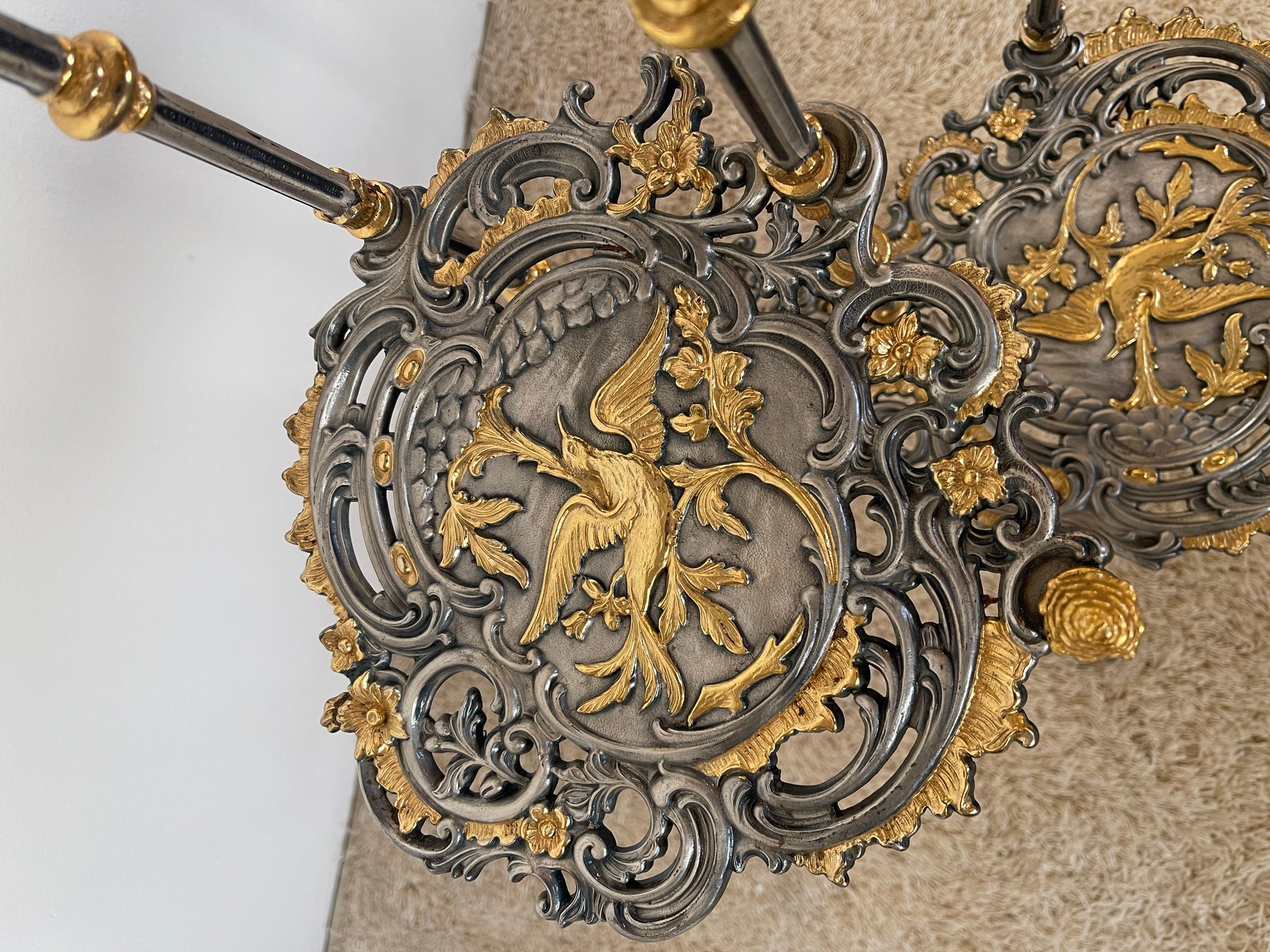 Lussuoso portaoggetti in argento e oro zecchino anni '90