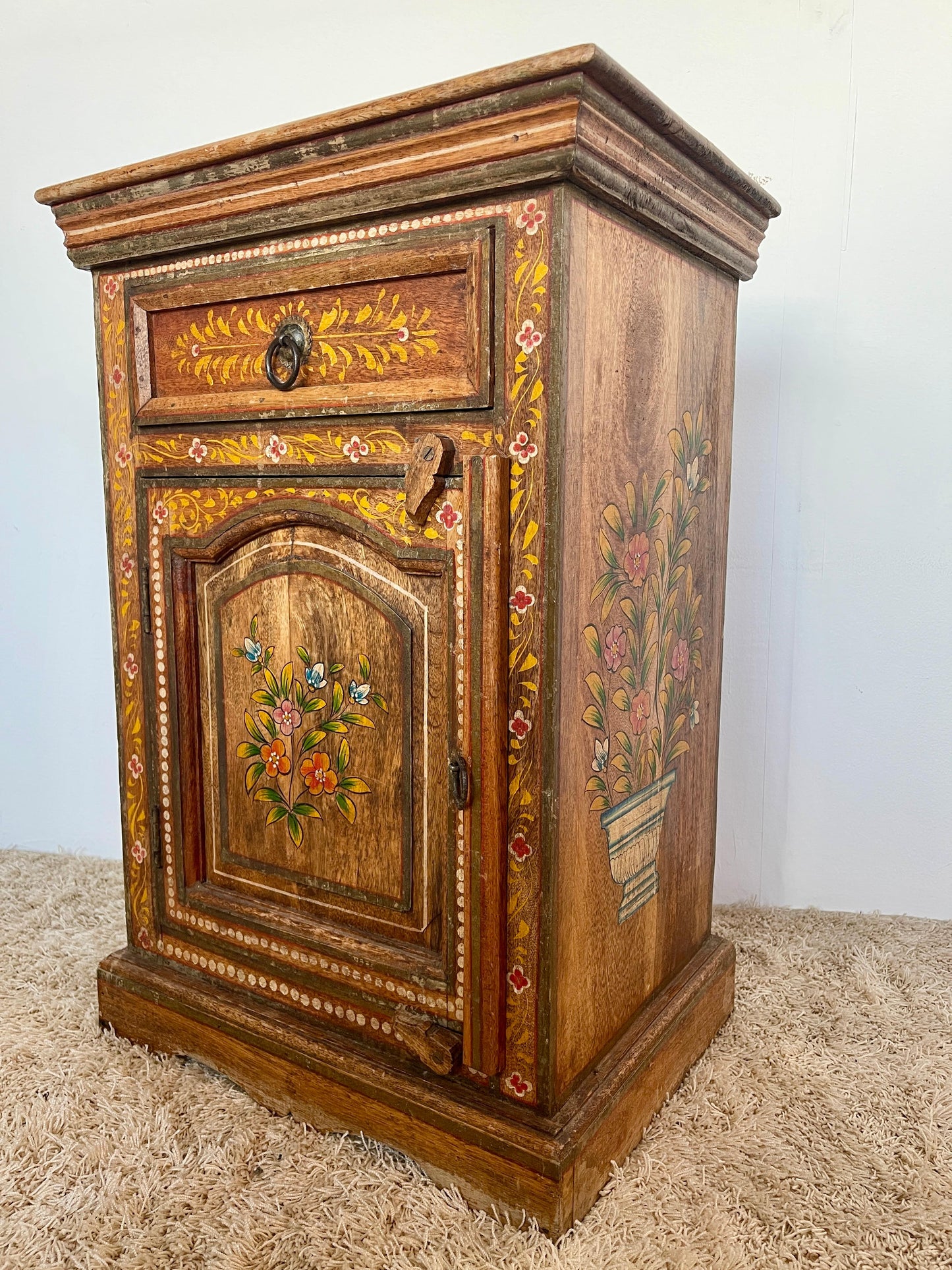 Mobiletto comodini antico dipinto italia anni '50