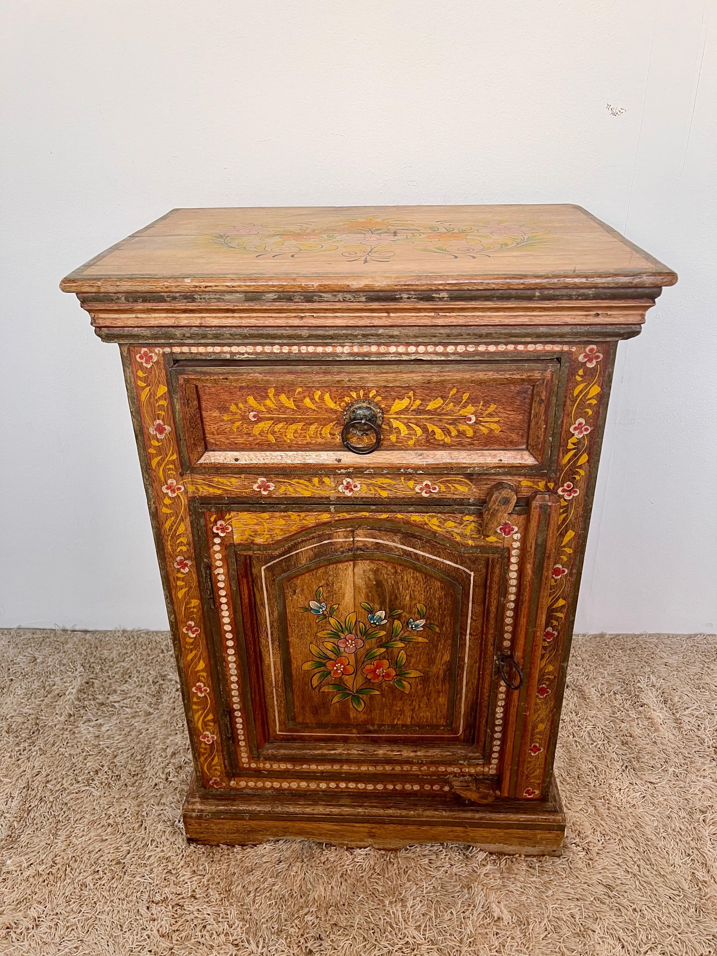 Mobiletto comodini antico dipinto italia anni '50