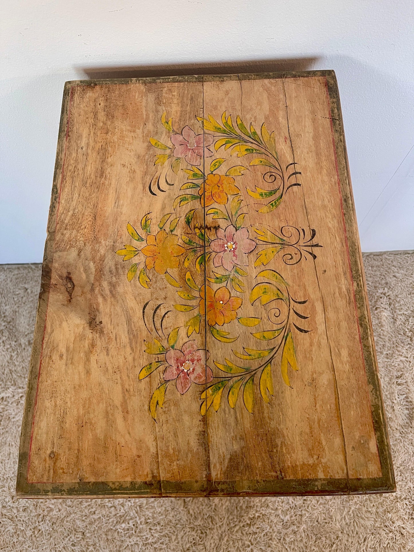 Mobiletto comodini antico dipinto italia anni '50