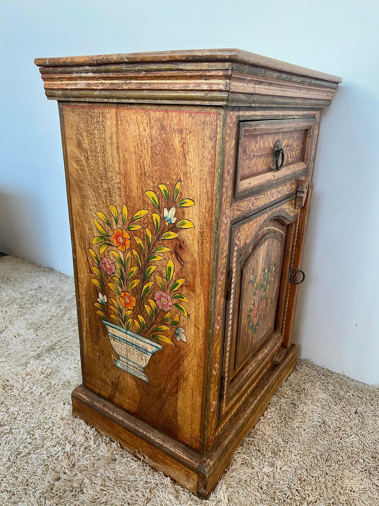 Mobiletto comodini antico dipinto italia anni '50