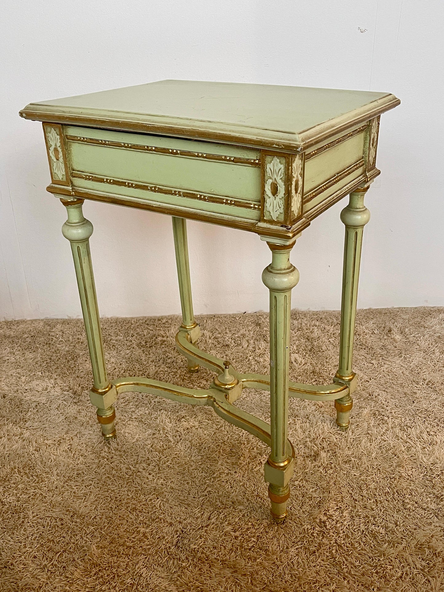 Tavolino antico contenitore stile imperio '900 Italia