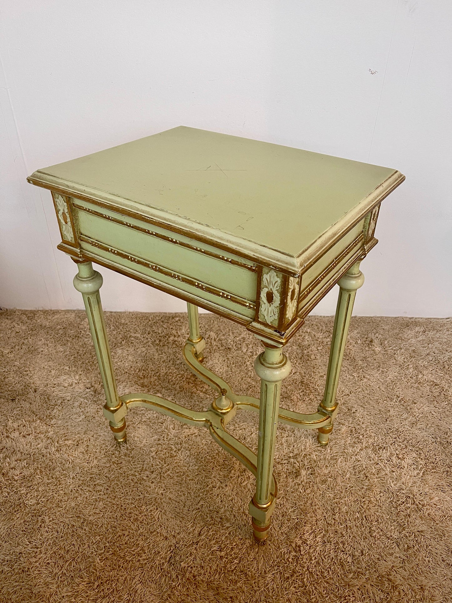 Tavolino antico contenitore stile imperio '900 Italia