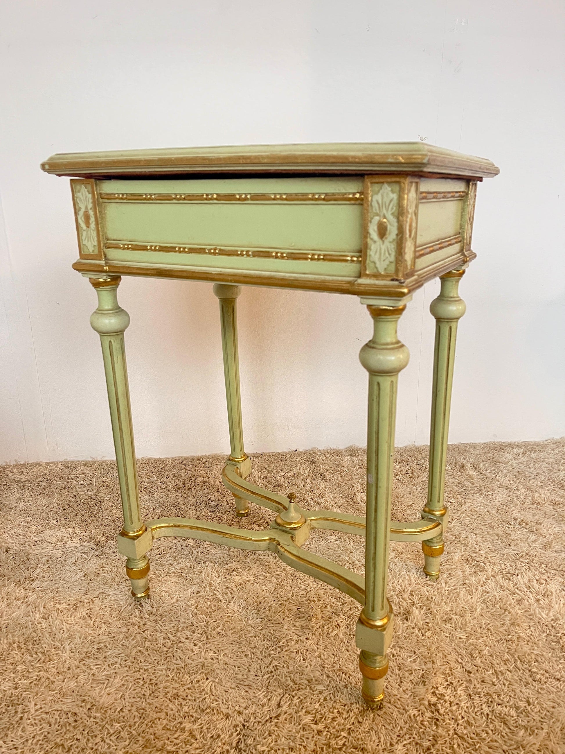 Tavolino antico contenitore stile imperio '900 Italia