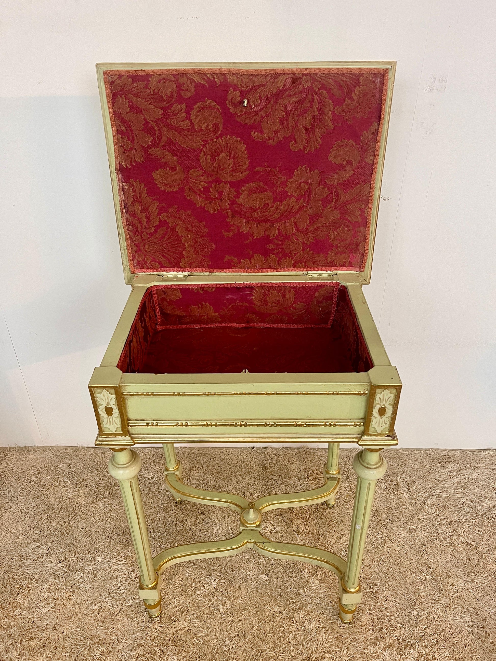 Tavolino antico contenitore stile imperio '900 Italia