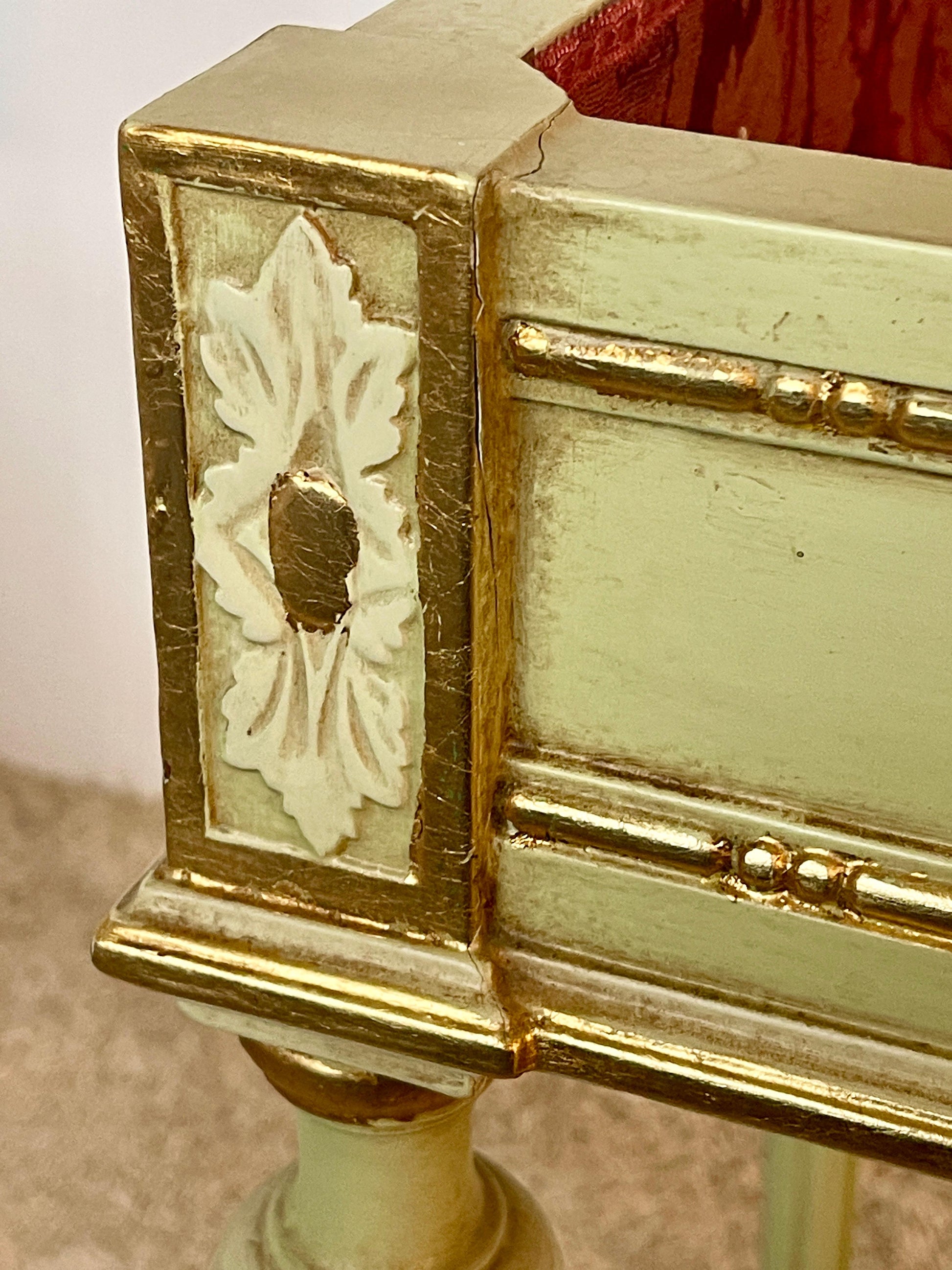 Tavolino antico contenitore stile imperio '900 Italia