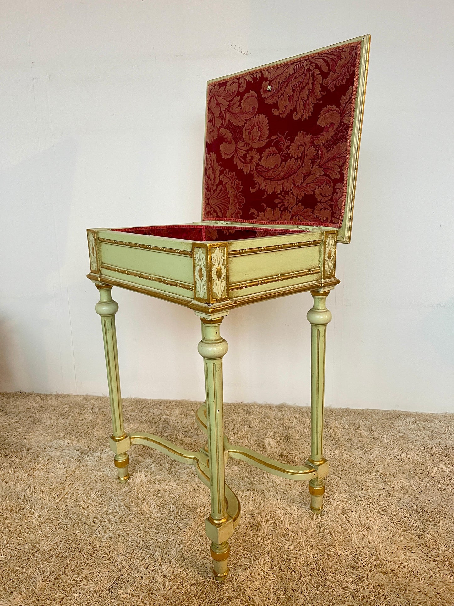 Tavolino antico contenitore stile imperio '900 Italia