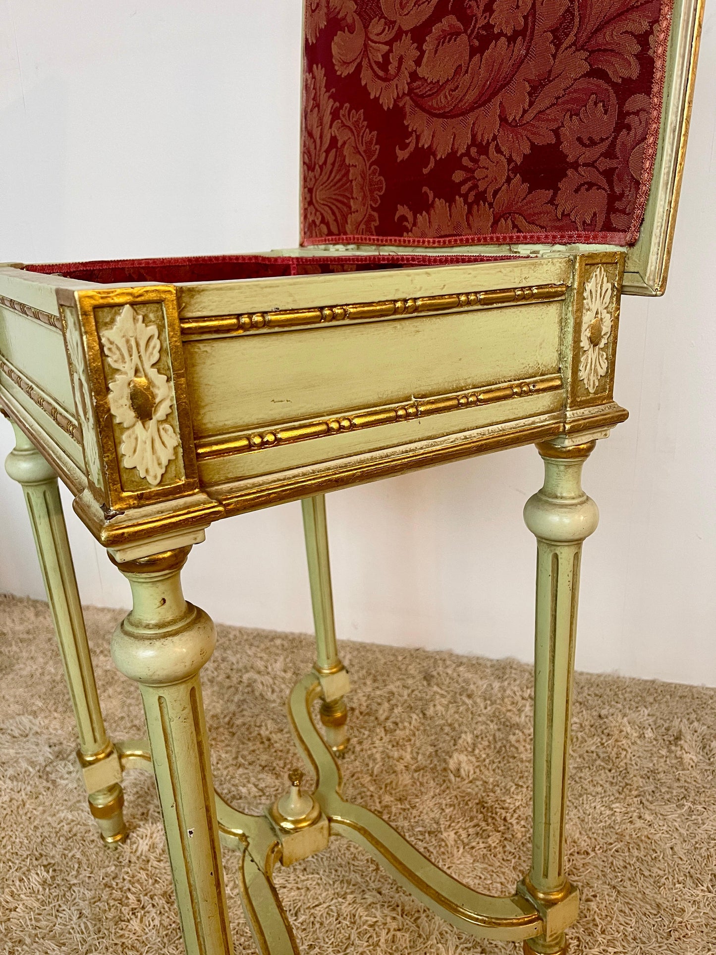 Tavolino antico contenitore stile imperio '900 Italia