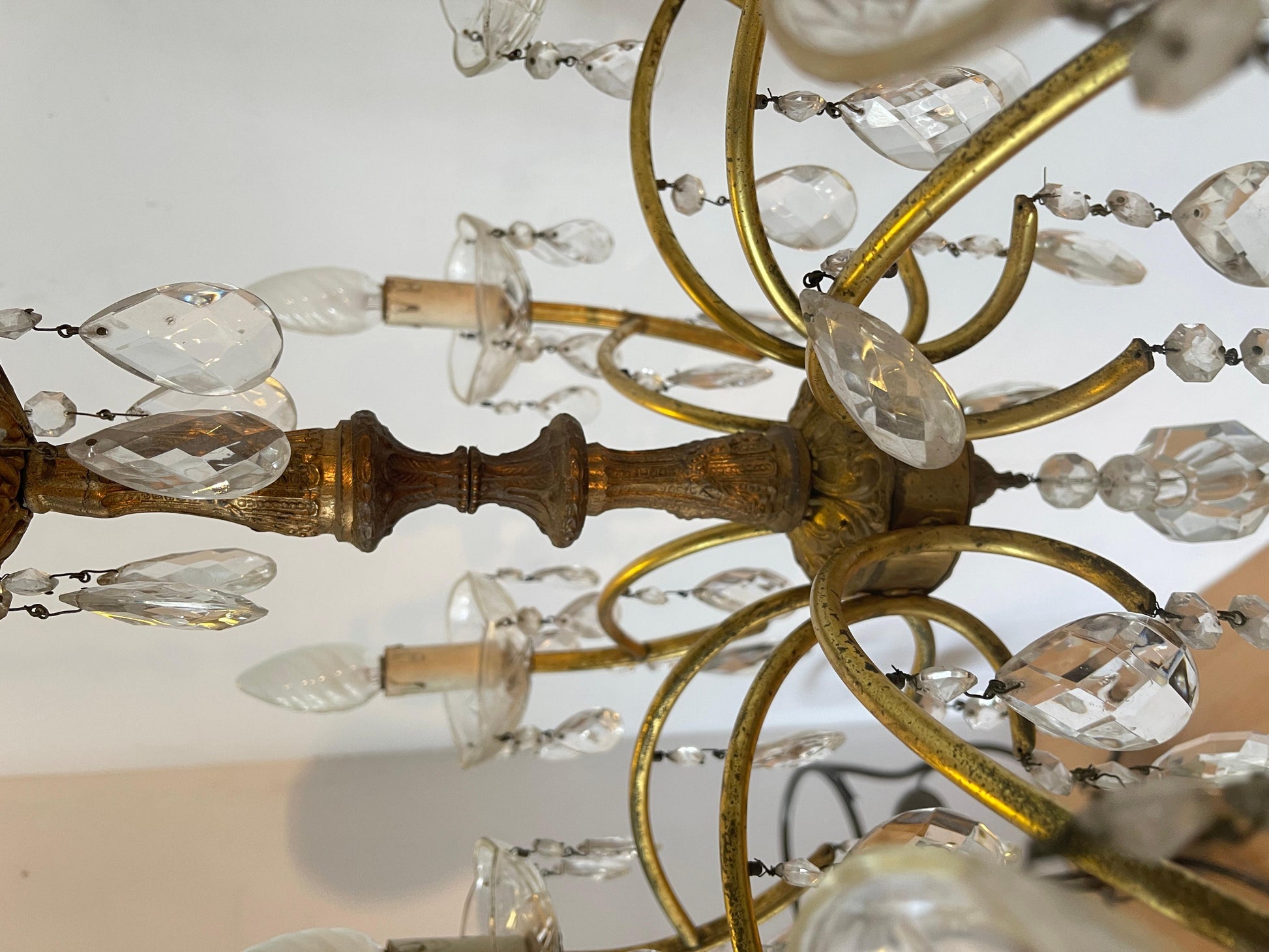 Lampadario in bronzo italiano in stile barocco '70