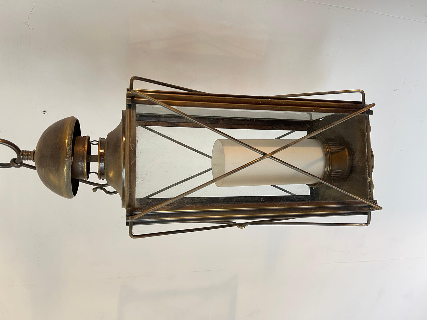 Lampadario classico italiano in bronzo e cristallo stile anni '40