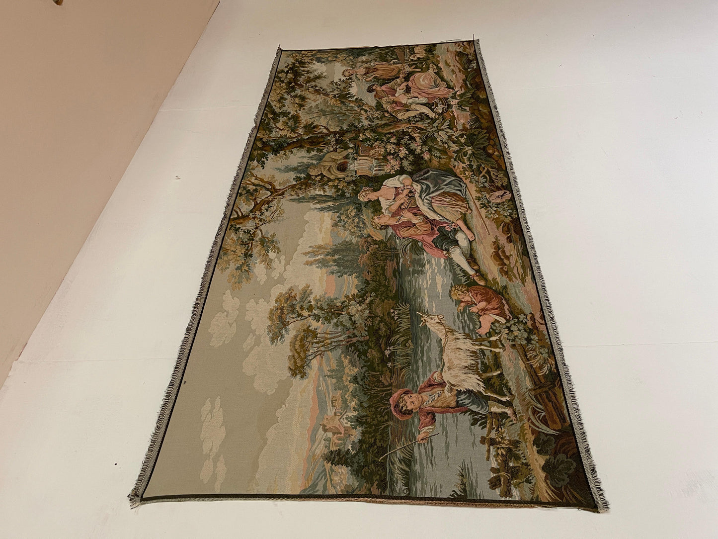 Arazzo rettangolare francese vintage degli anni '90