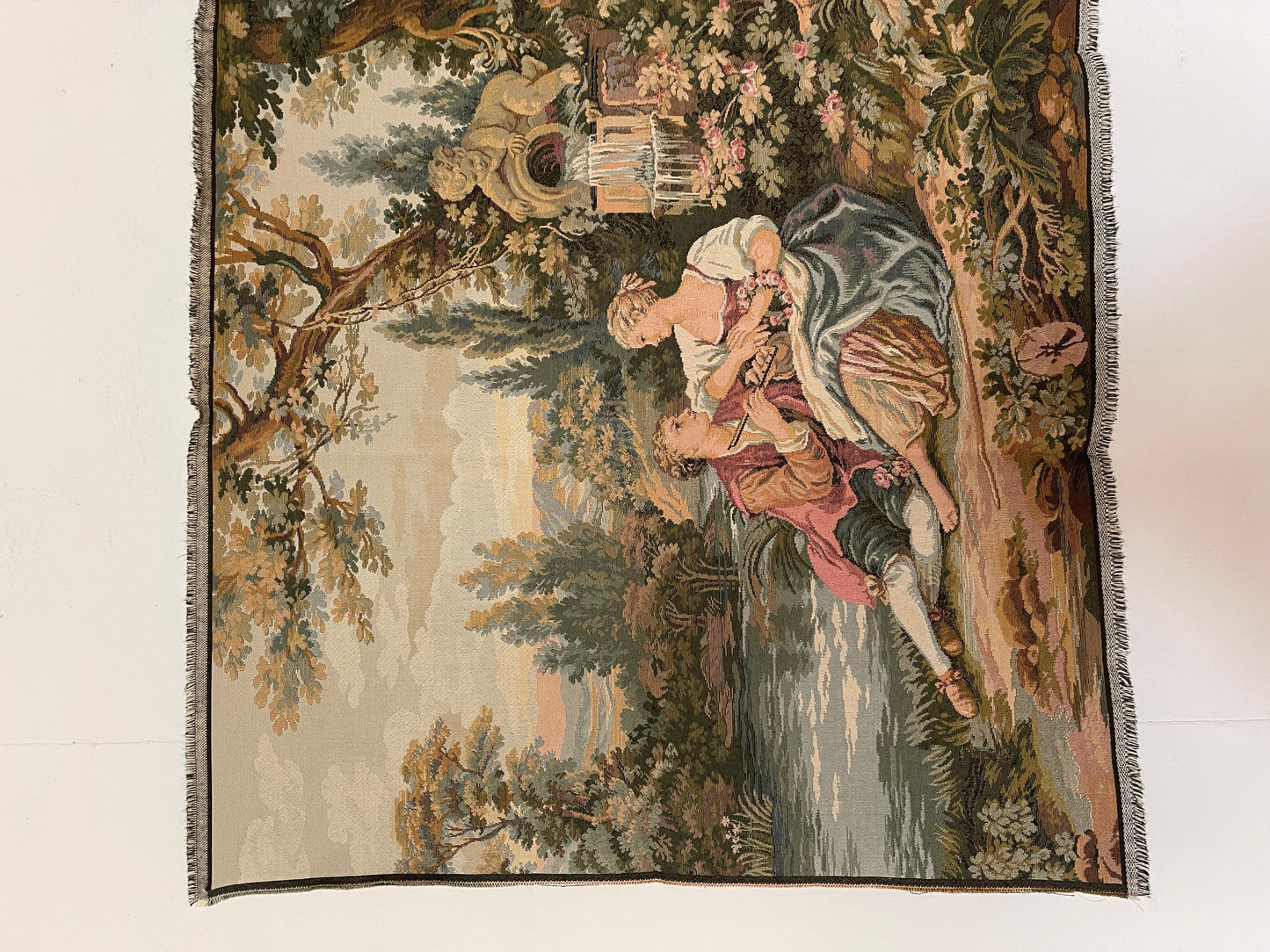 Arazzo rettangolare francese raffigurante coppie vintage degli anni '90.