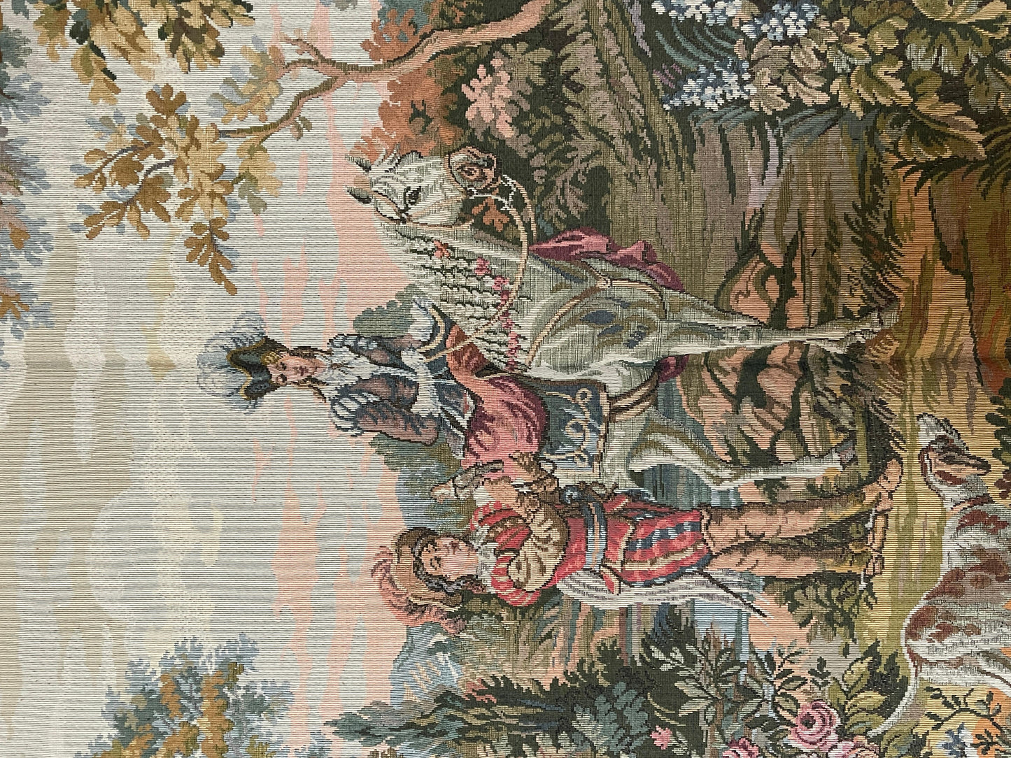 Arazzo francese raffigurante un cavallo d'epoca degli anni '90.