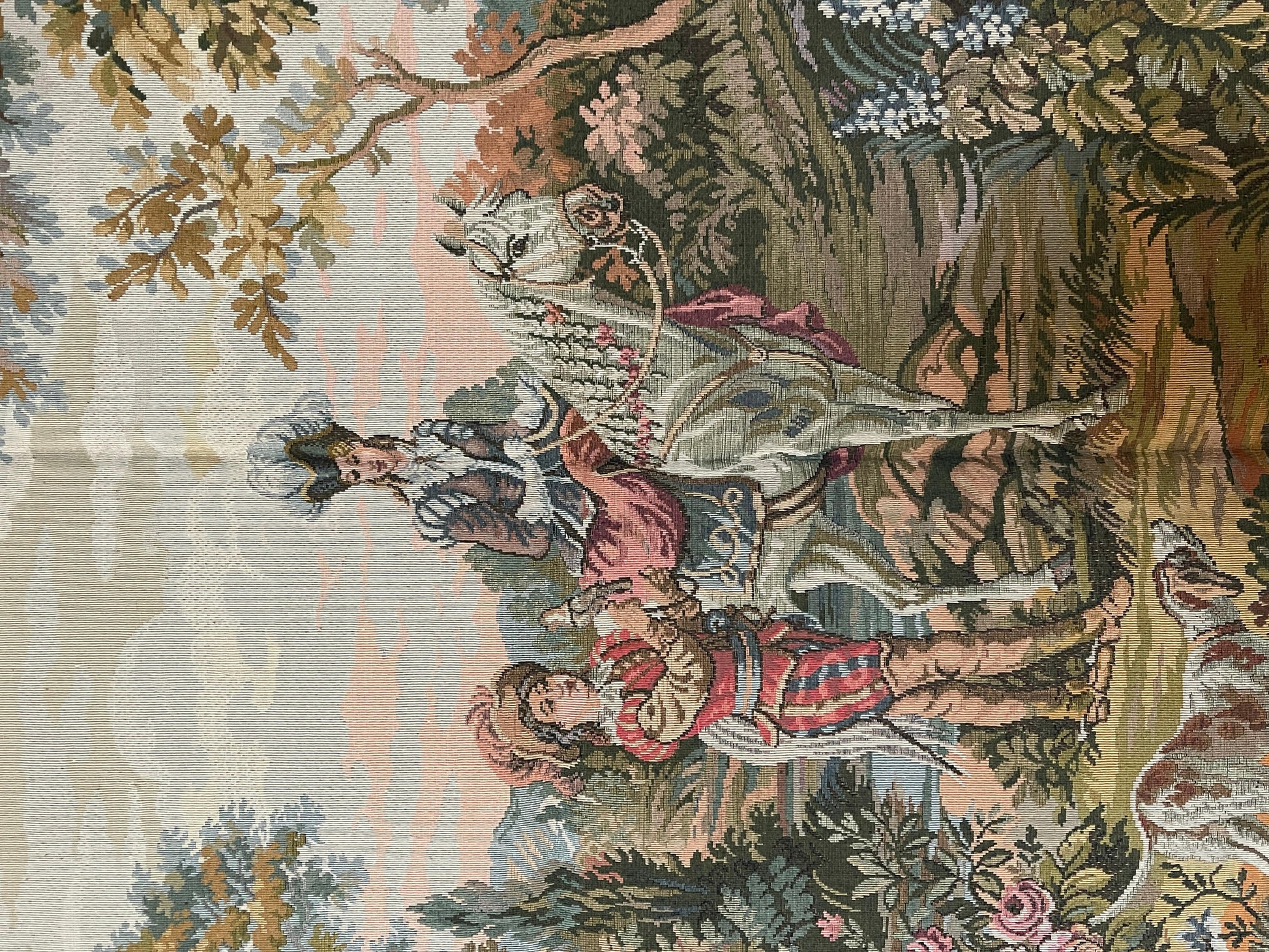 Arazzo francese raffigurante un cavallo d'epoca degli anni '90.