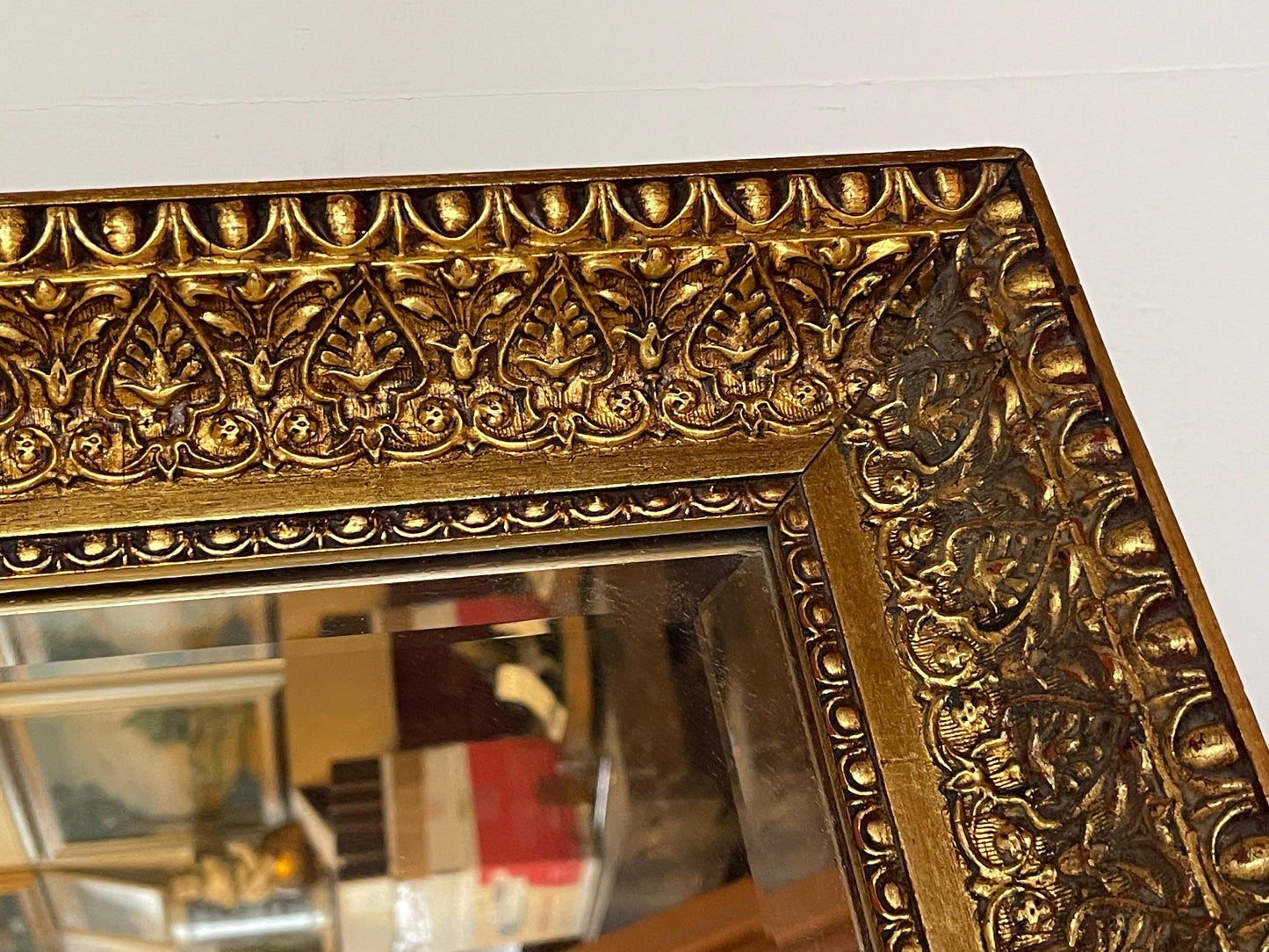 Specchio classico italiano in legno vintage anni '80