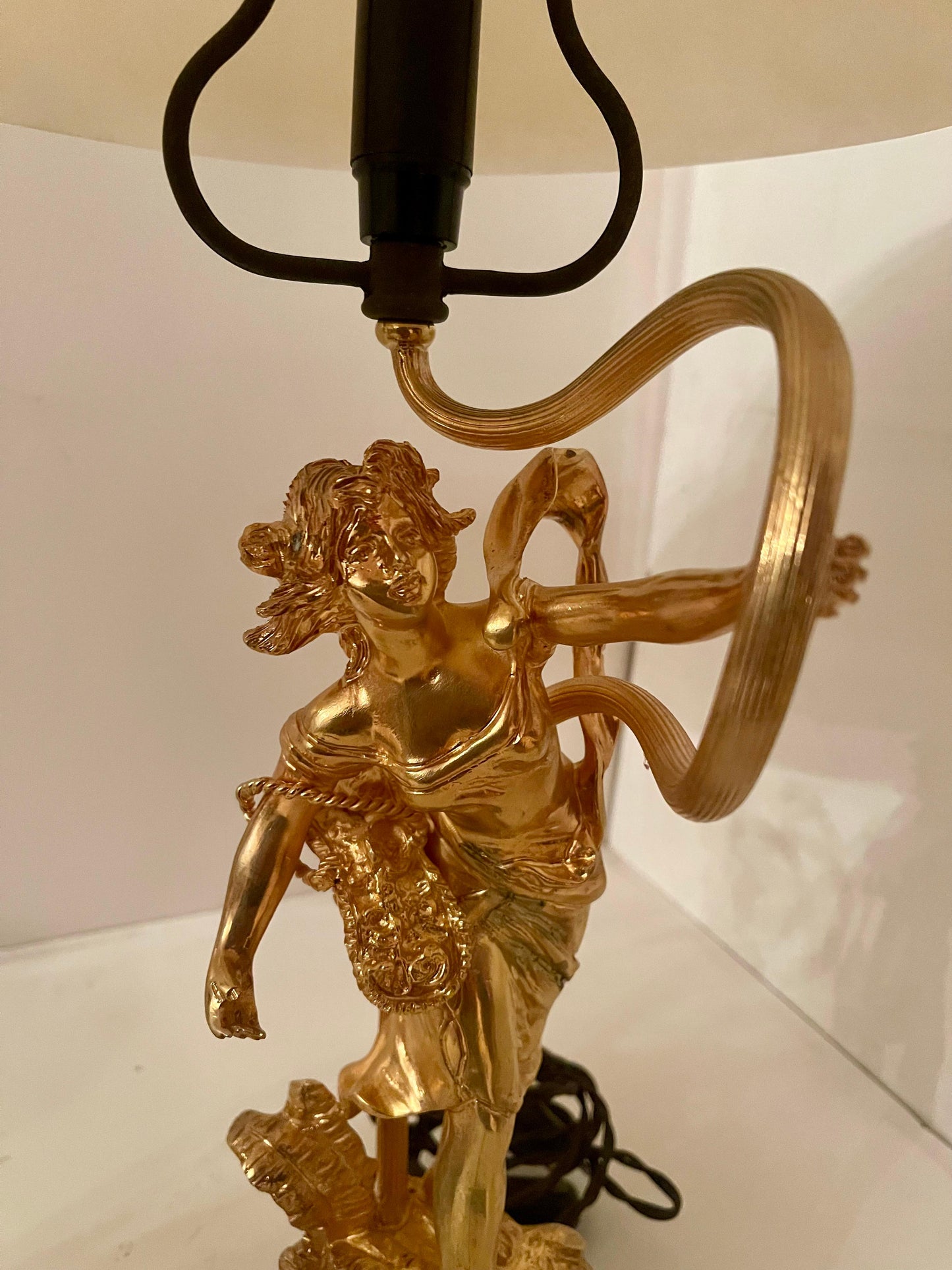 Coppia di lampade da camera in vetro e bronzo lusso stile italian vintage