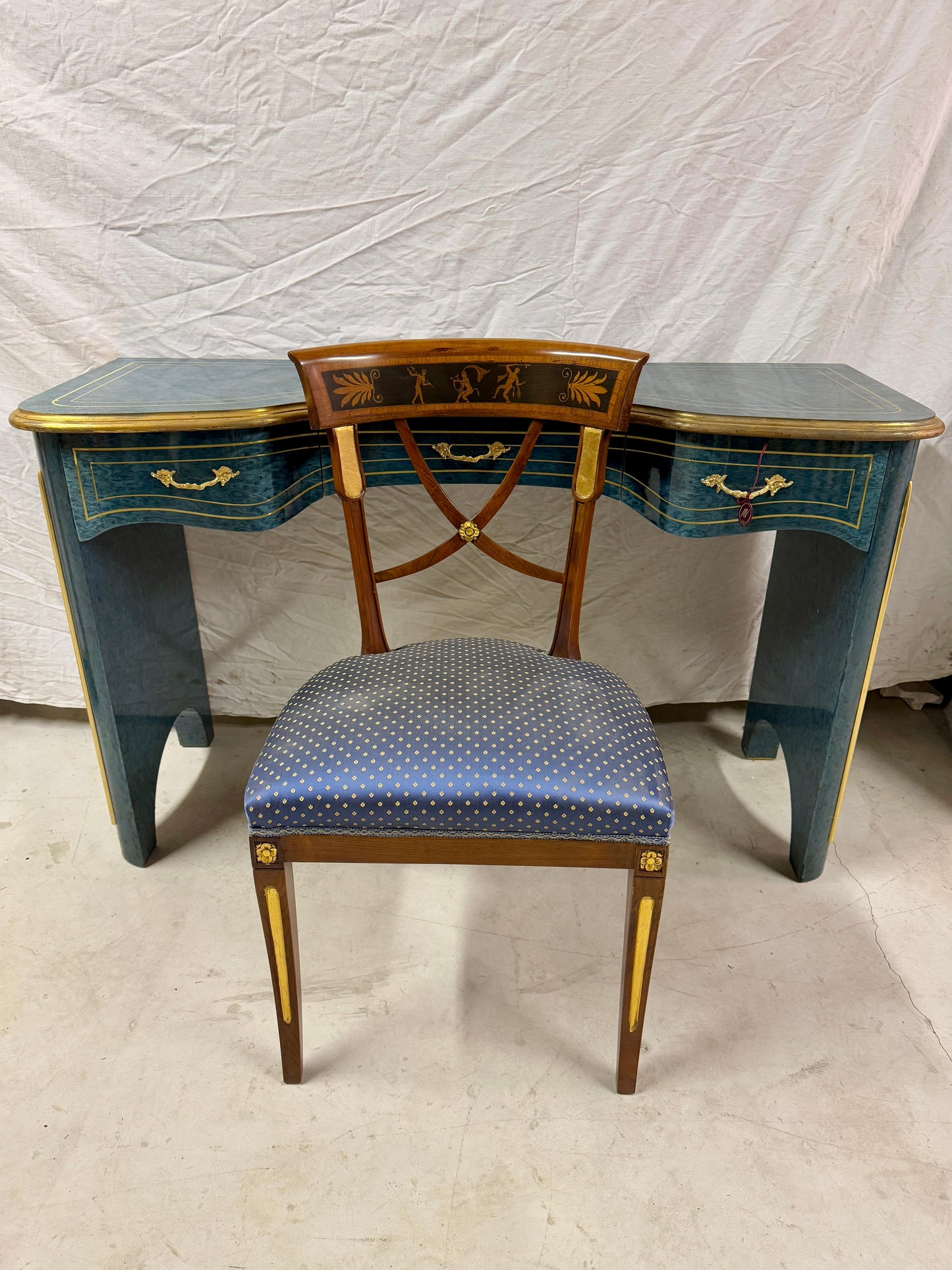 Console, scrivania con sedia in classico stile italiano anni '90