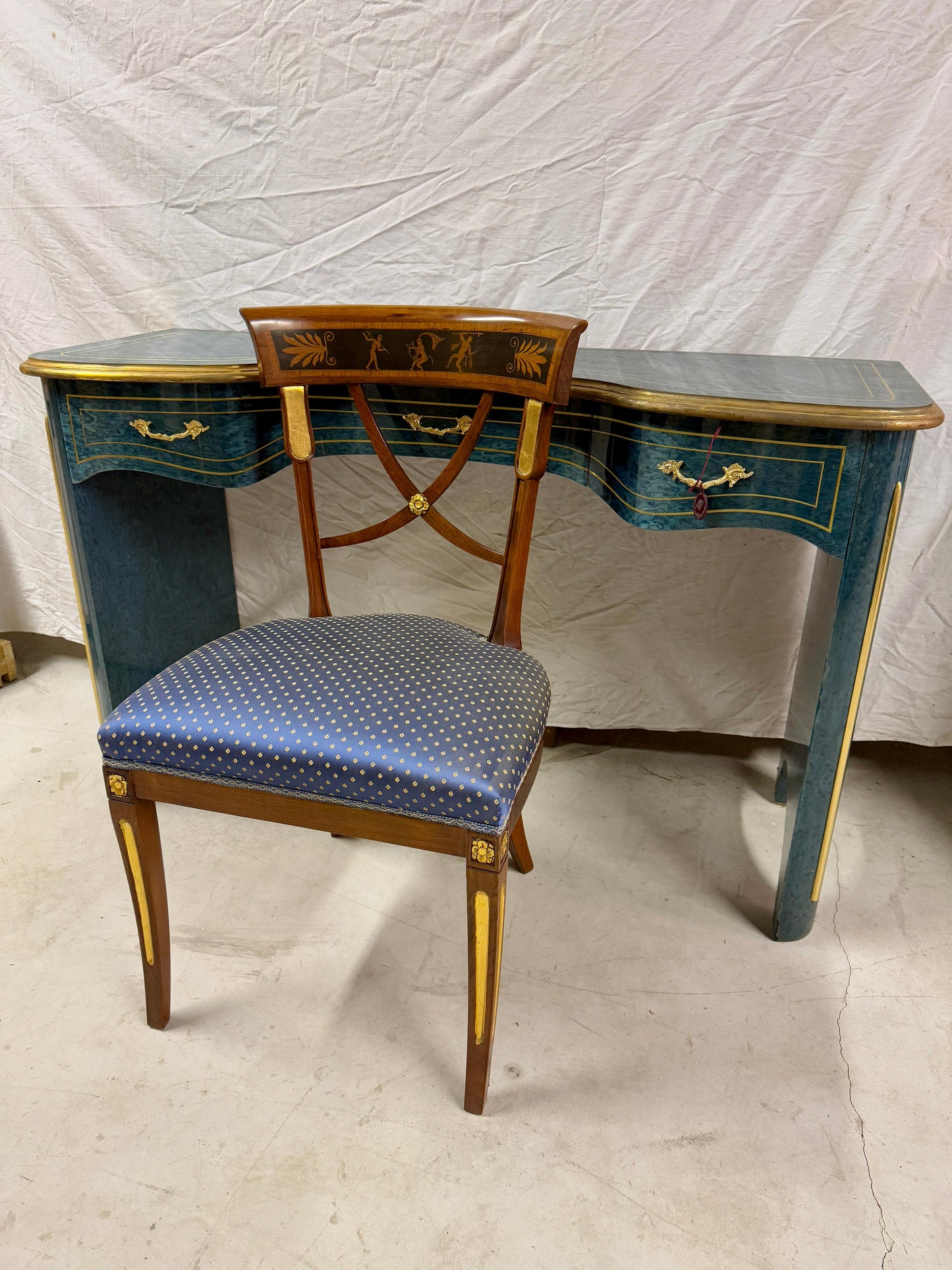 Console, scrivania con sedia in classico stile italiano anni '90