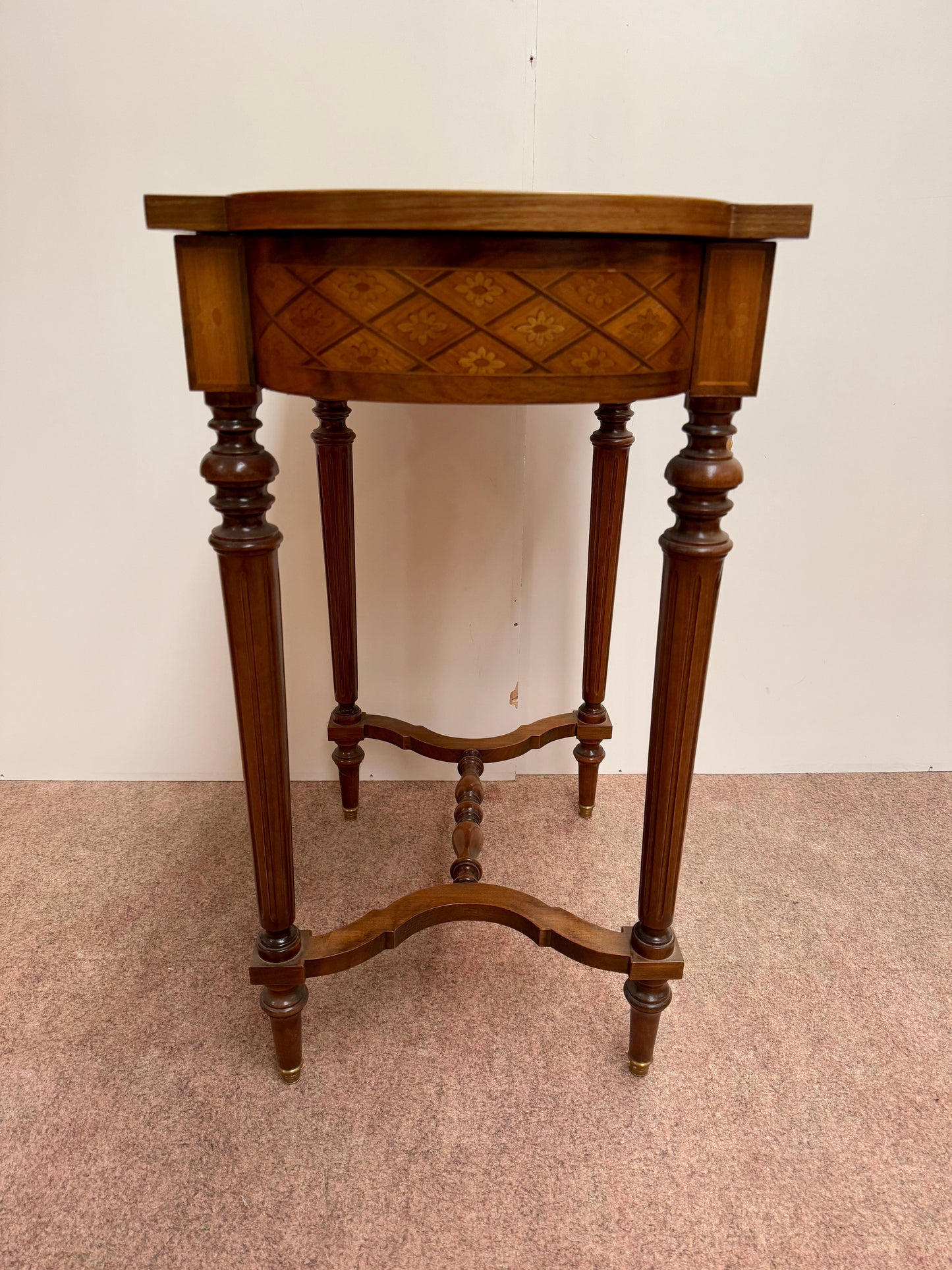 Tavolino intarsiato italiano vintage anni '90