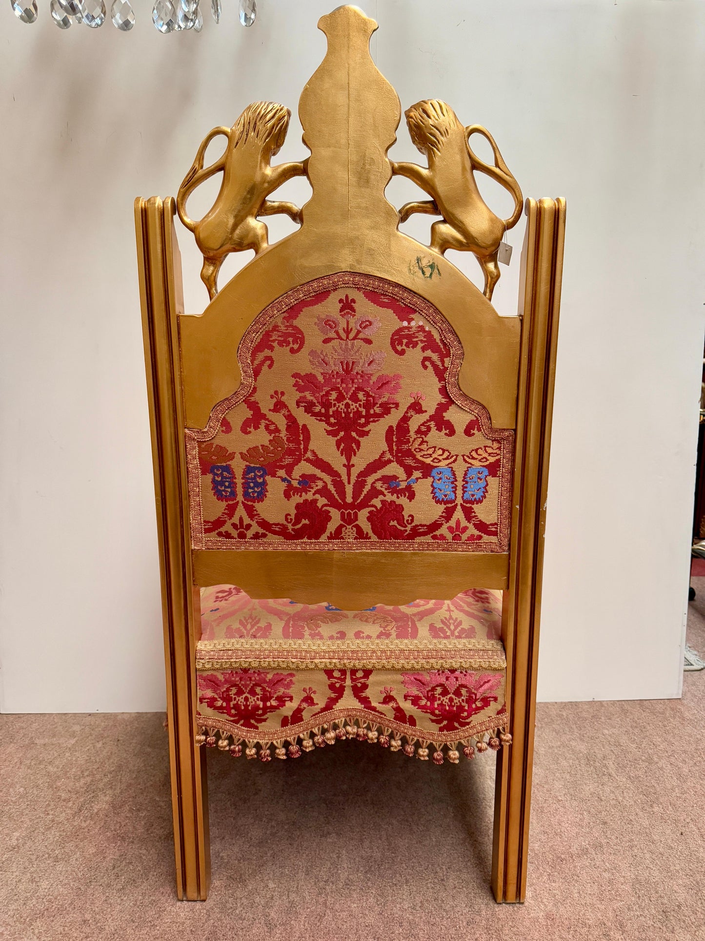Trono reale barocco italiano dorato – Poltrona del re 1970
