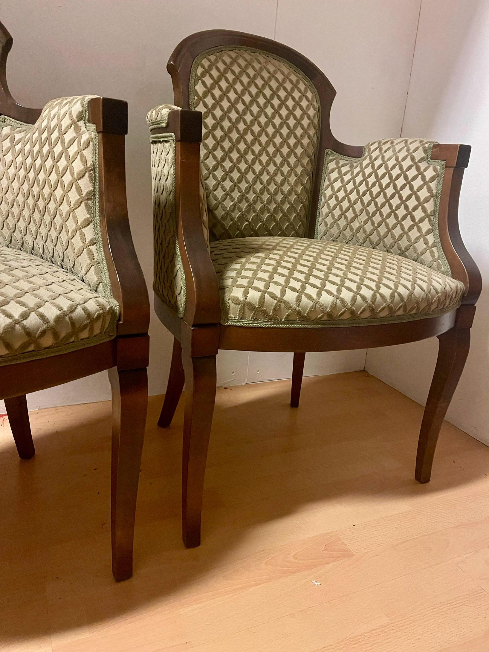 Coppia di poltroncine eleganti in stile classico Luigi Filippo