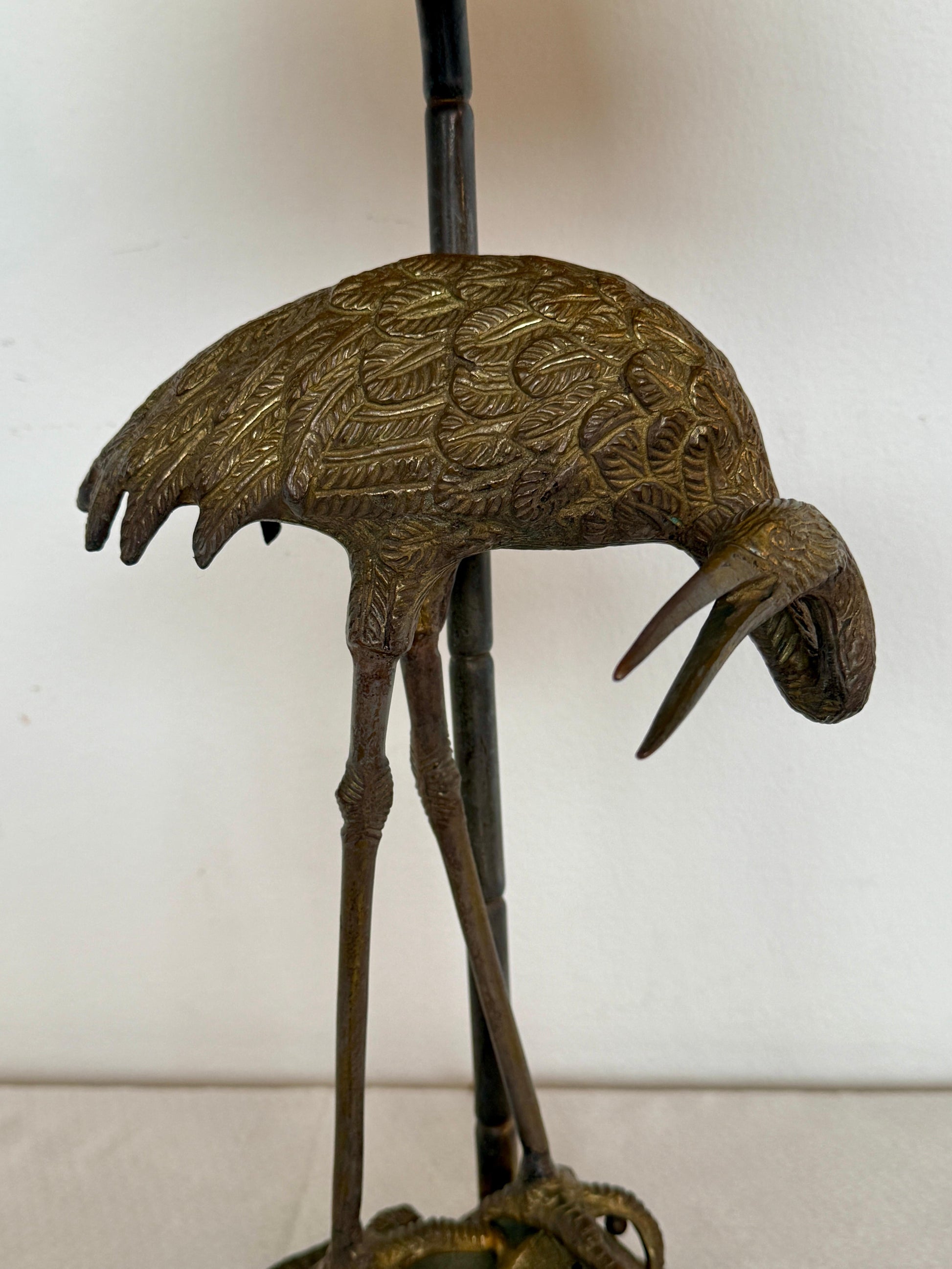 Lampada da tavolo stile Art Deco con base a forma di Airone, XX secolo