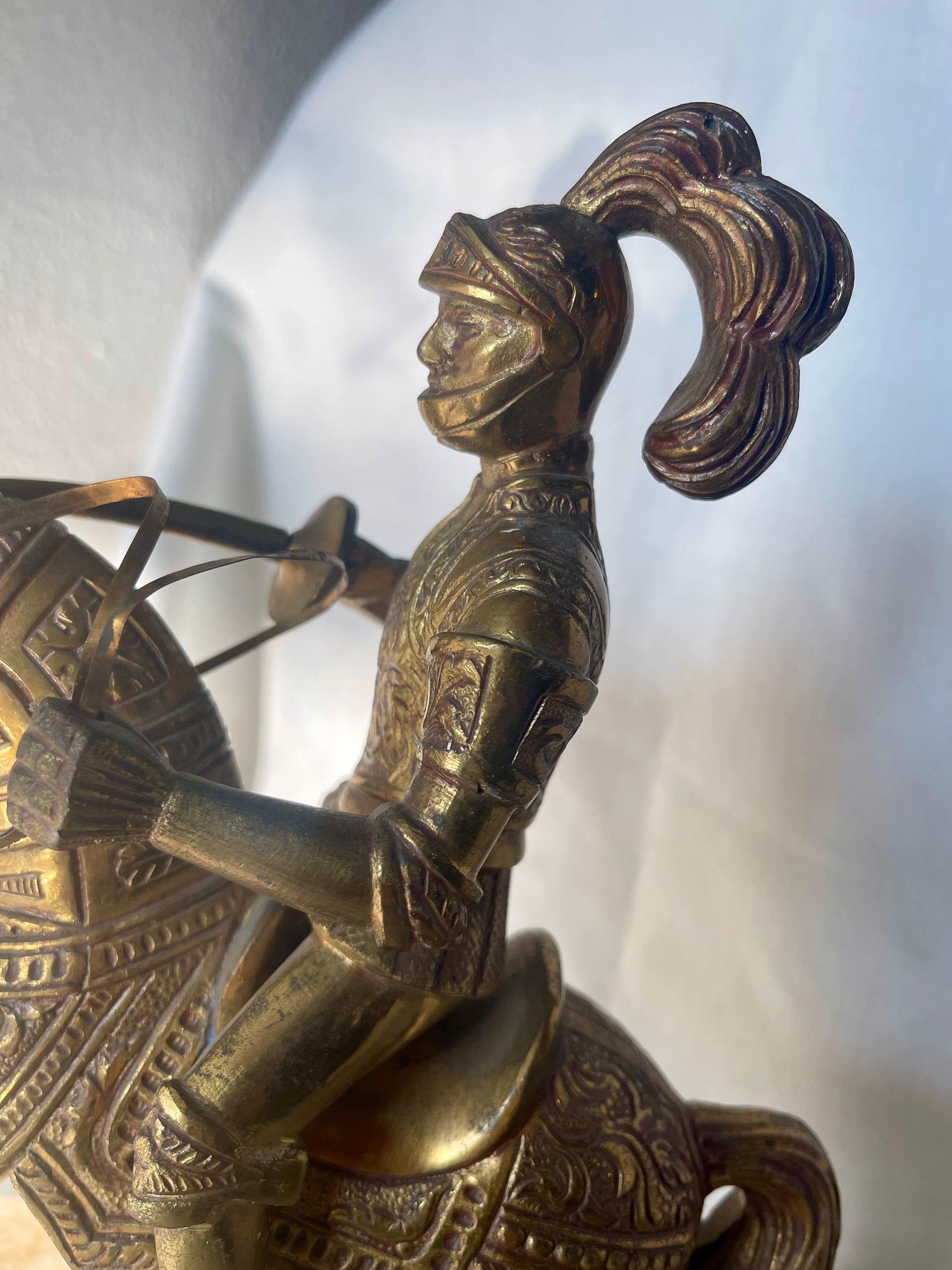 Rinascimentale Coppia di soldati gotici a cavallo Metallo Rinascimento XX Secolo