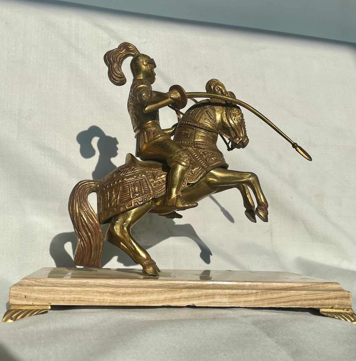 Rinascimentale Coppia di soldati gotici a cavallo Metallo Rinascimento XX Secolo