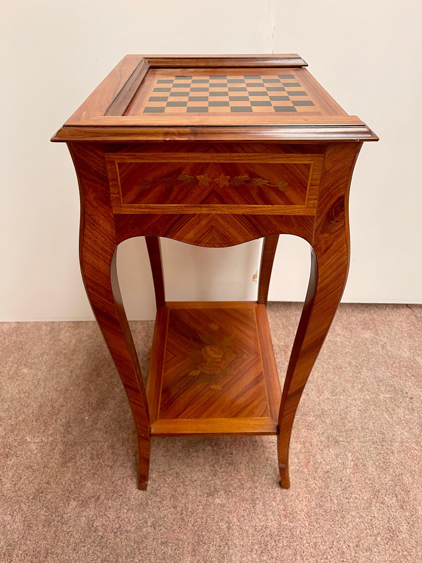 Tavolino da gioco per scacchi in legno Gueridon stile napoleon iii