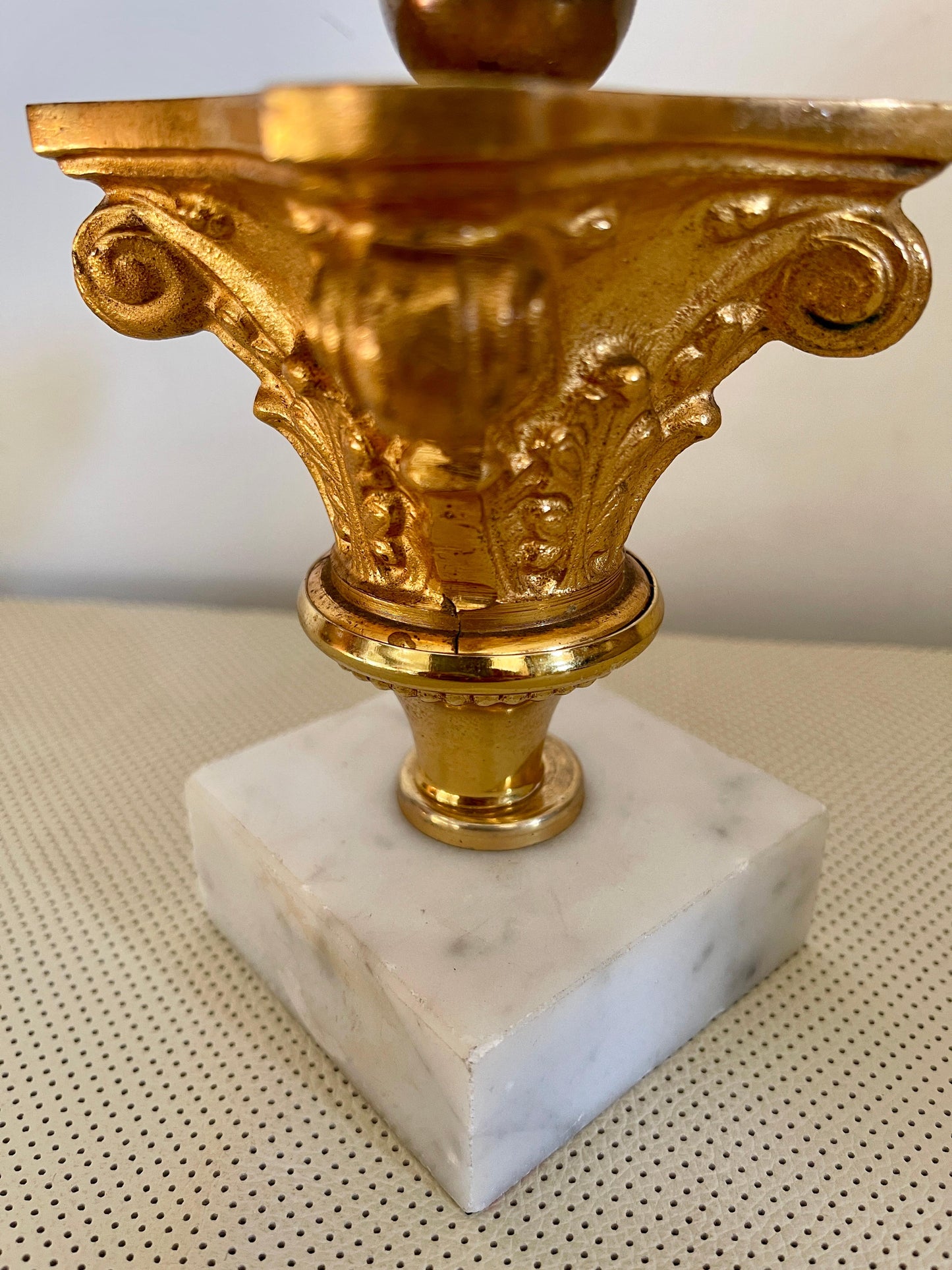 Scultura trofeo di pesca d'epoca in bronzo e marmo XX secolo italiano
