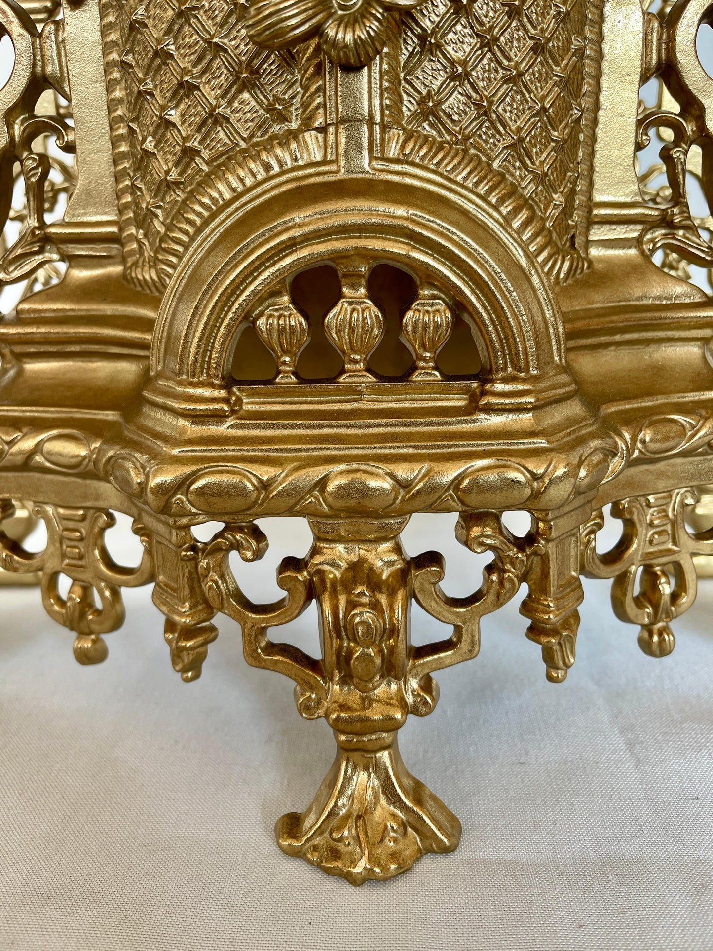 Set de Orologio da tavolo barocco meccanico di lusso in bronzo anni '70 nuovo