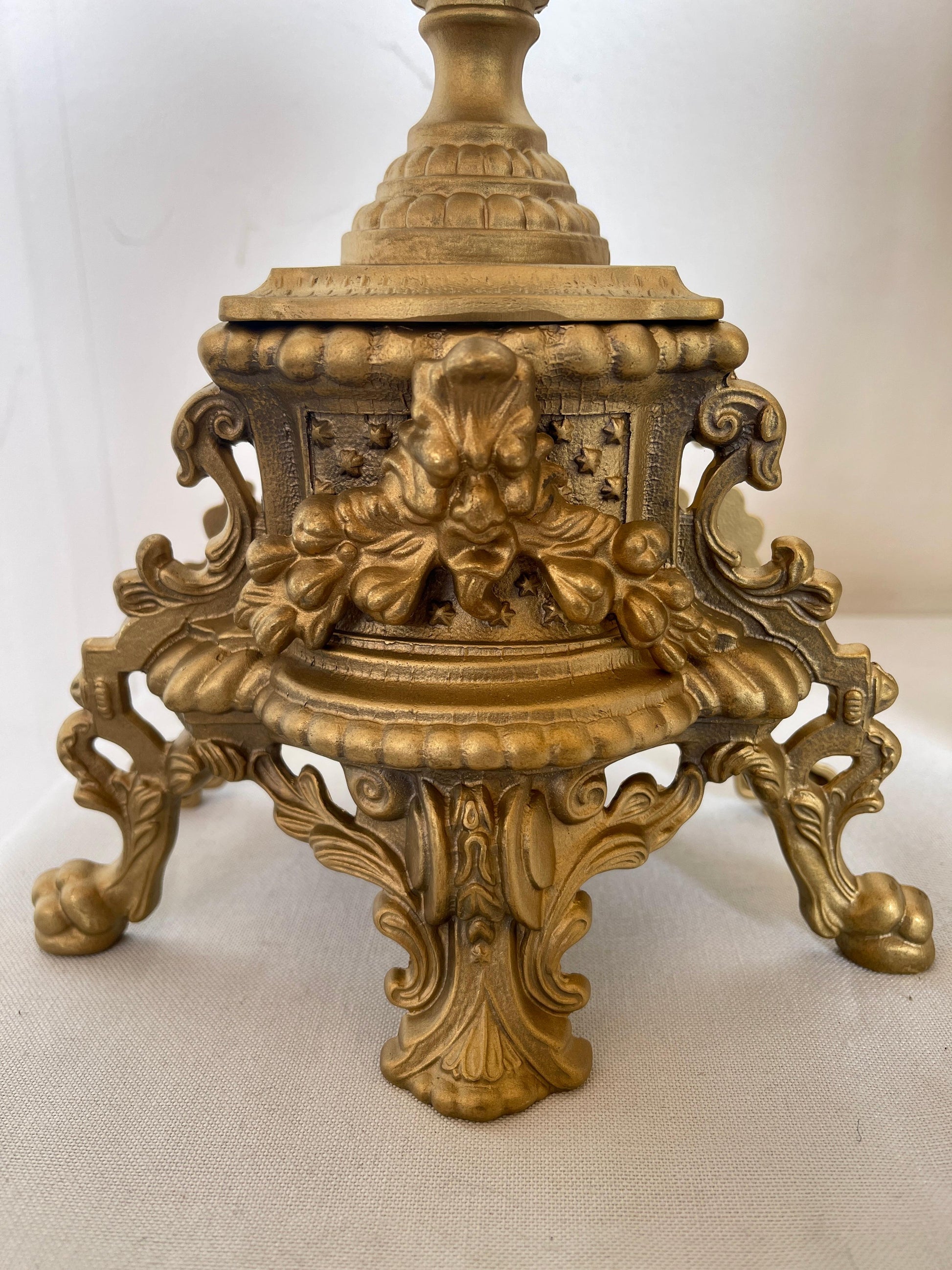 Set de Orologio da tavolo barocco meccanico di lusso in bronzo anni '70 nuovo