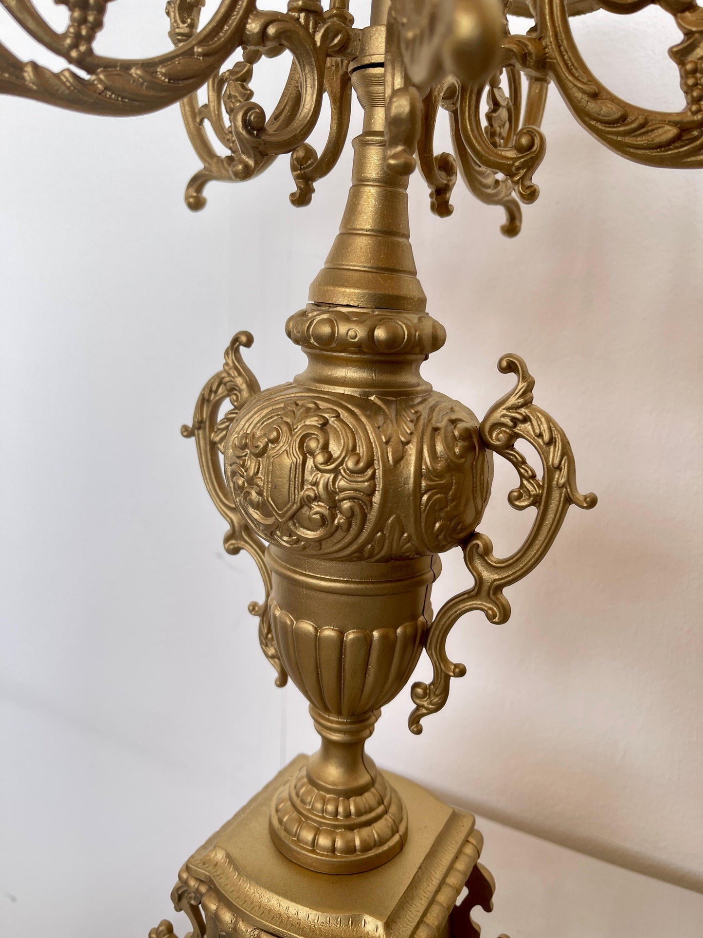 Set de Orologio da tavolo barocco meccanico di lusso in bronzo anni '70 nuovo