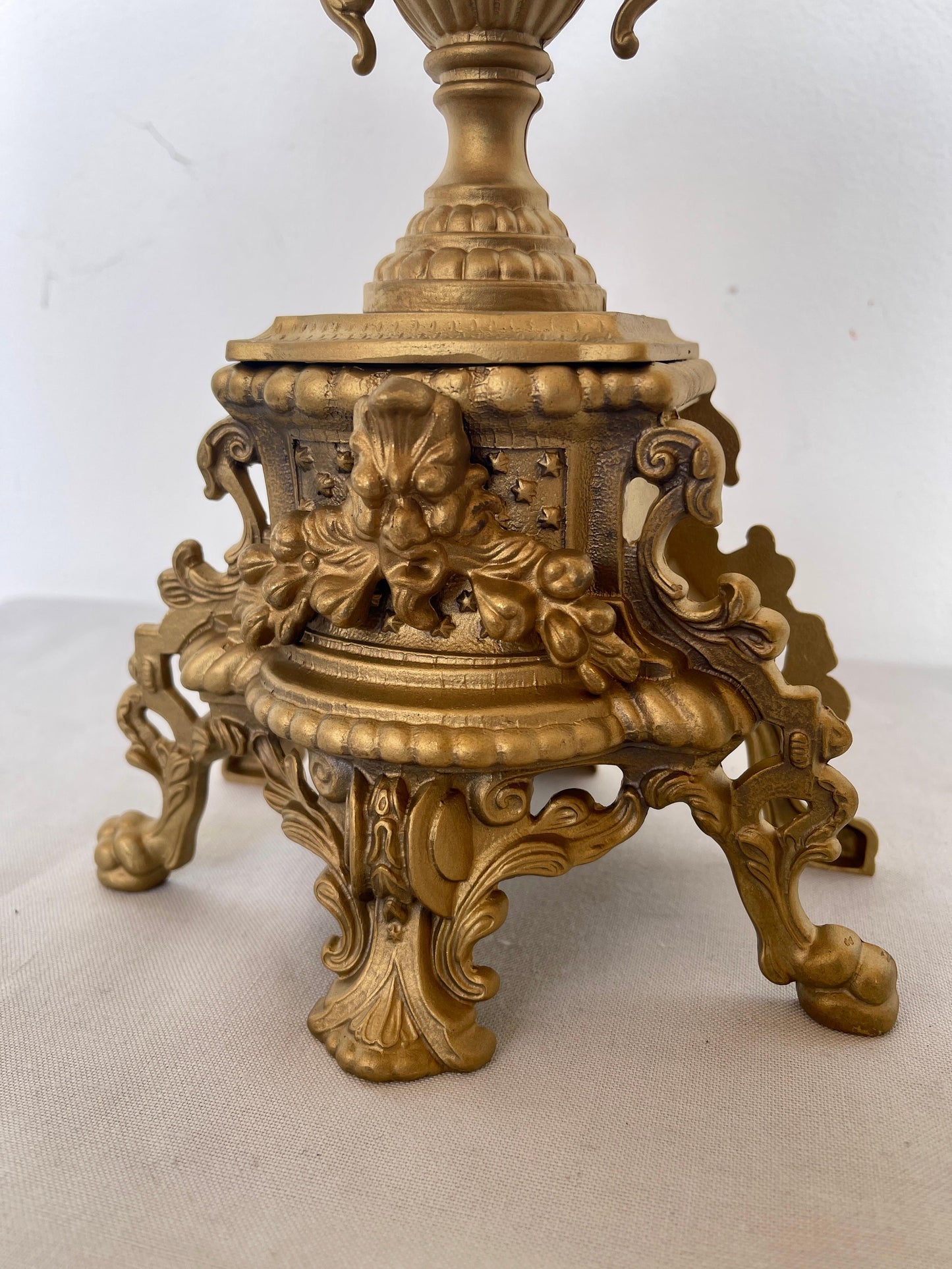 Set de Orologio da tavolo barocco meccanico di lusso in bronzo anni '70 nuovo